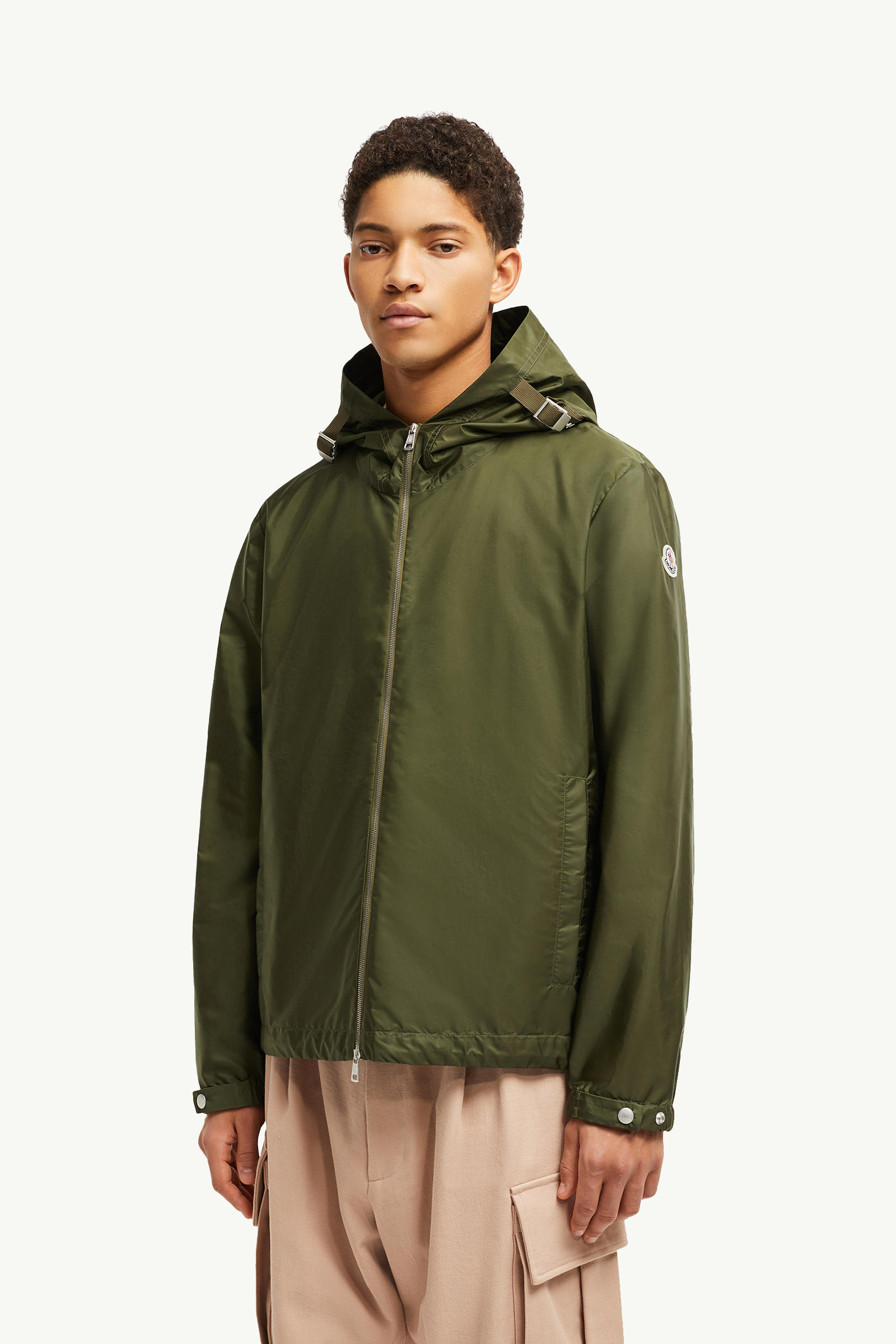 Remoray Hooded Windbreaker Men Olive Green Moncler 3