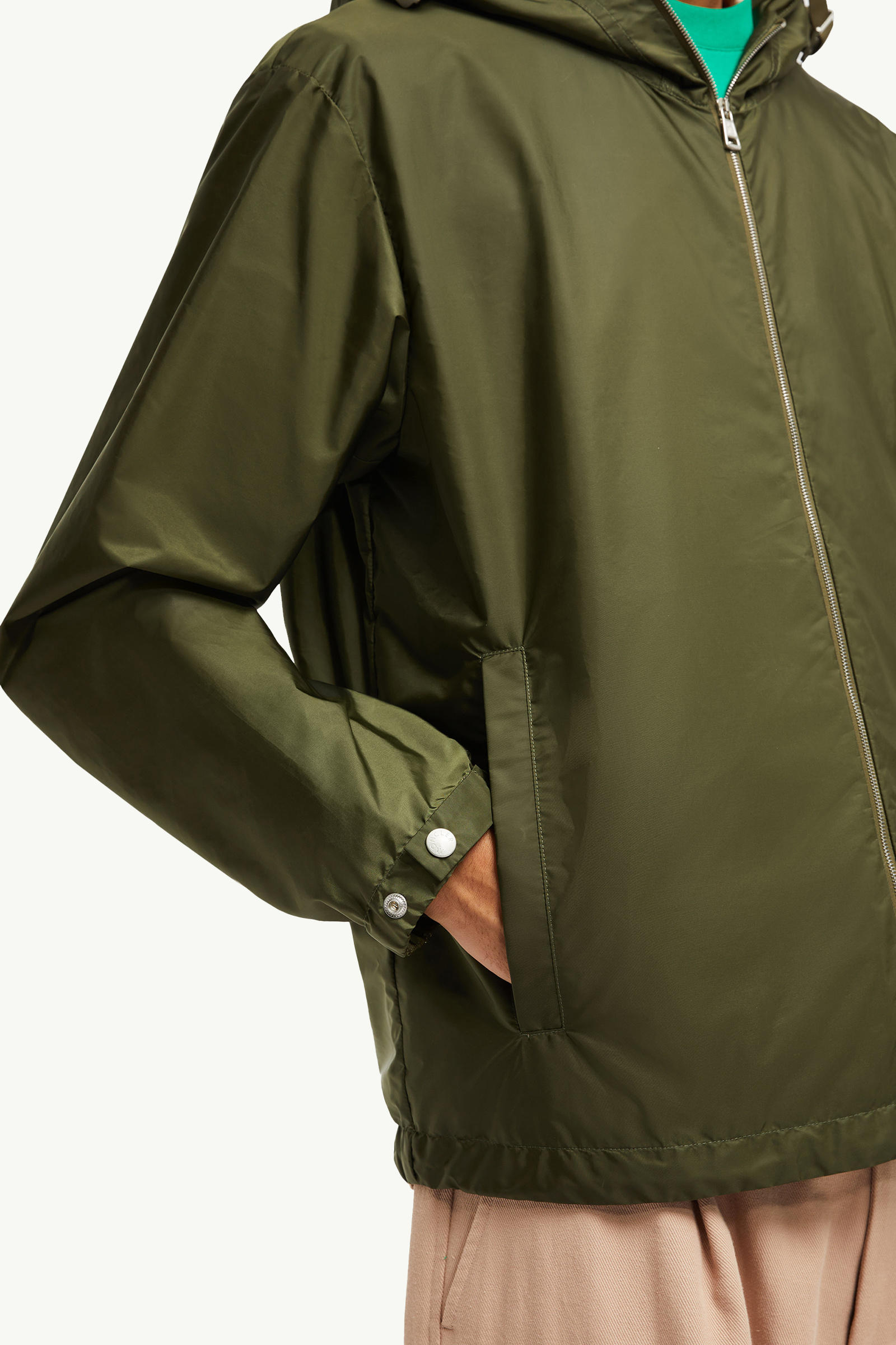 Remoray Hooded Windbreaker Men Olive Green Moncler 5