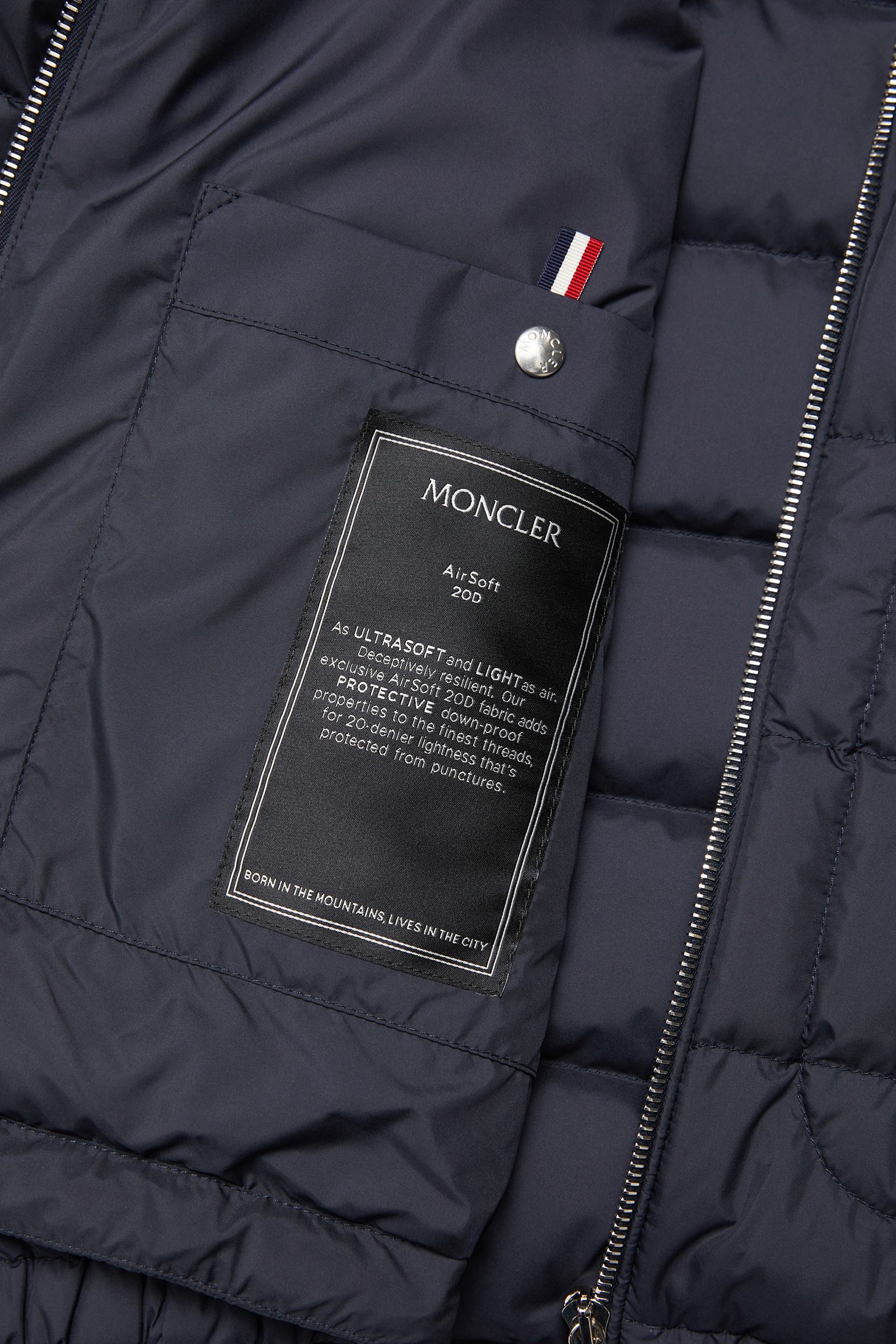 Navy Blue Sestriere Hooded Short Down Jacket - Short Down
