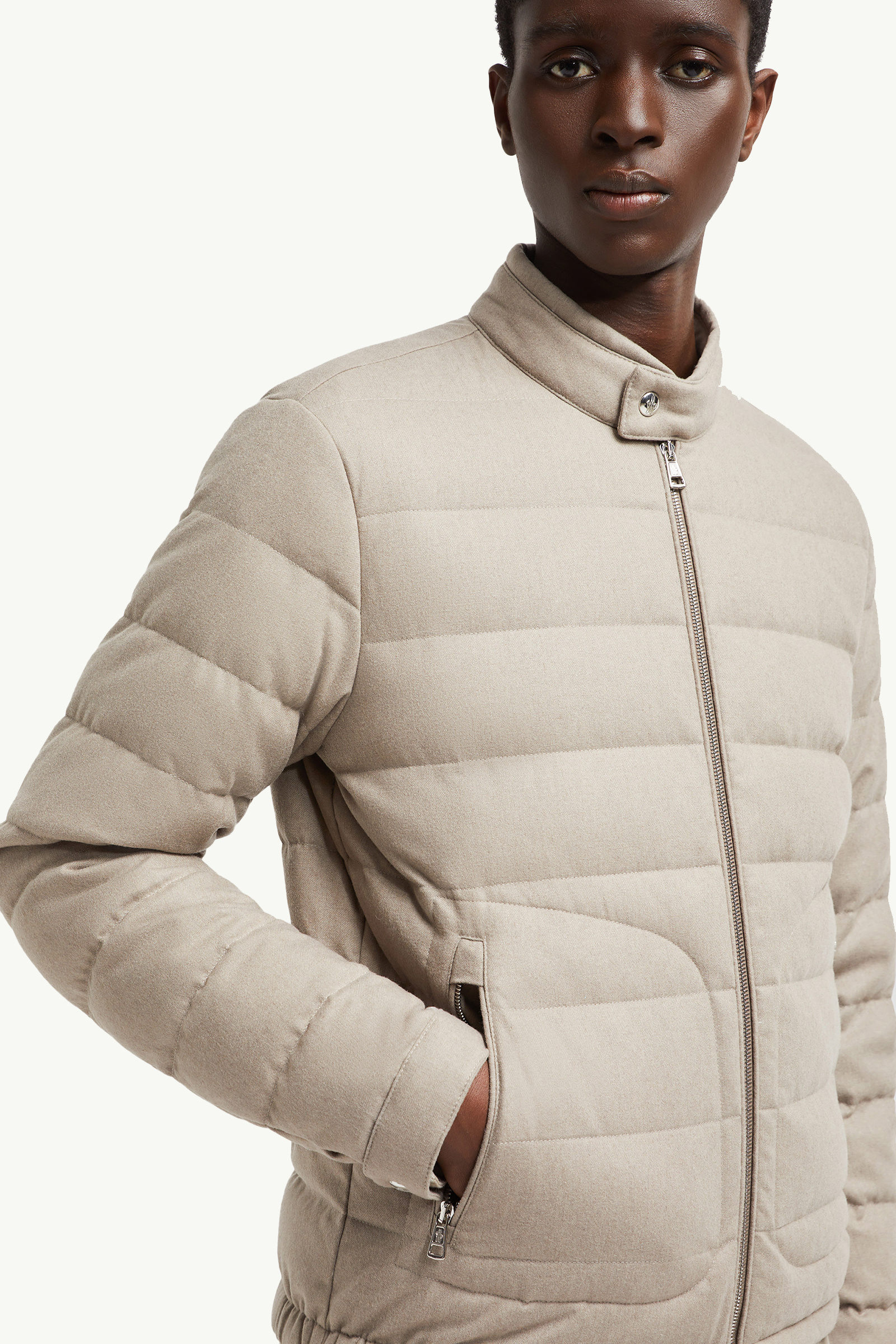 Acorus Cashmere Short Down Jacket Men Brown Moncler 7