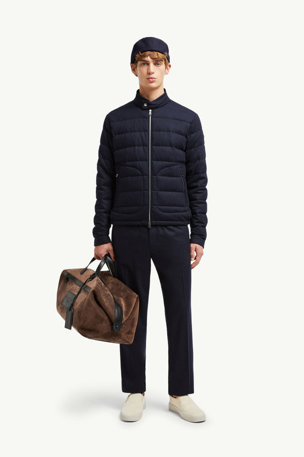 Acorus Cashmere Short Down Jacket Men Navy Blue Moncler 0