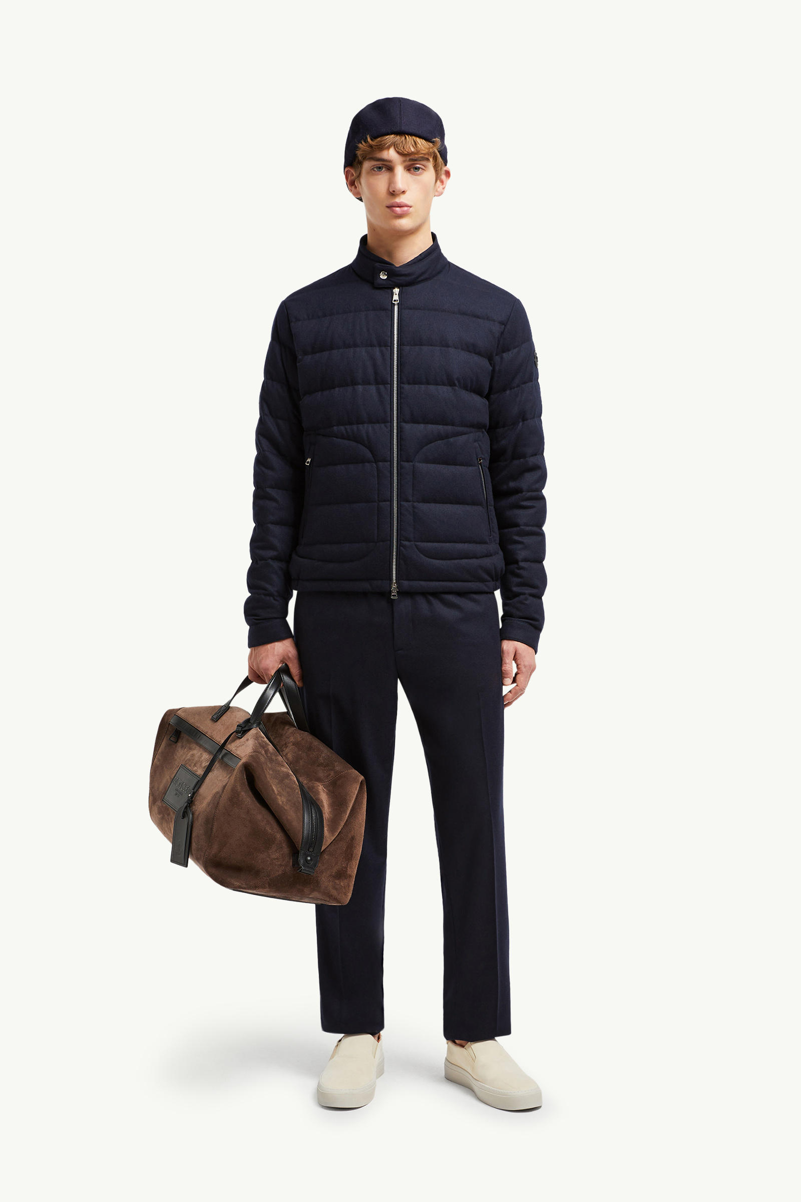 Acorus Cashmere Short Down Jacket Men Navy Blue Moncler 0