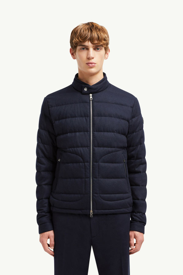 Acorus Cashmere Short Down Jacket Men Navy Blue Moncler 3