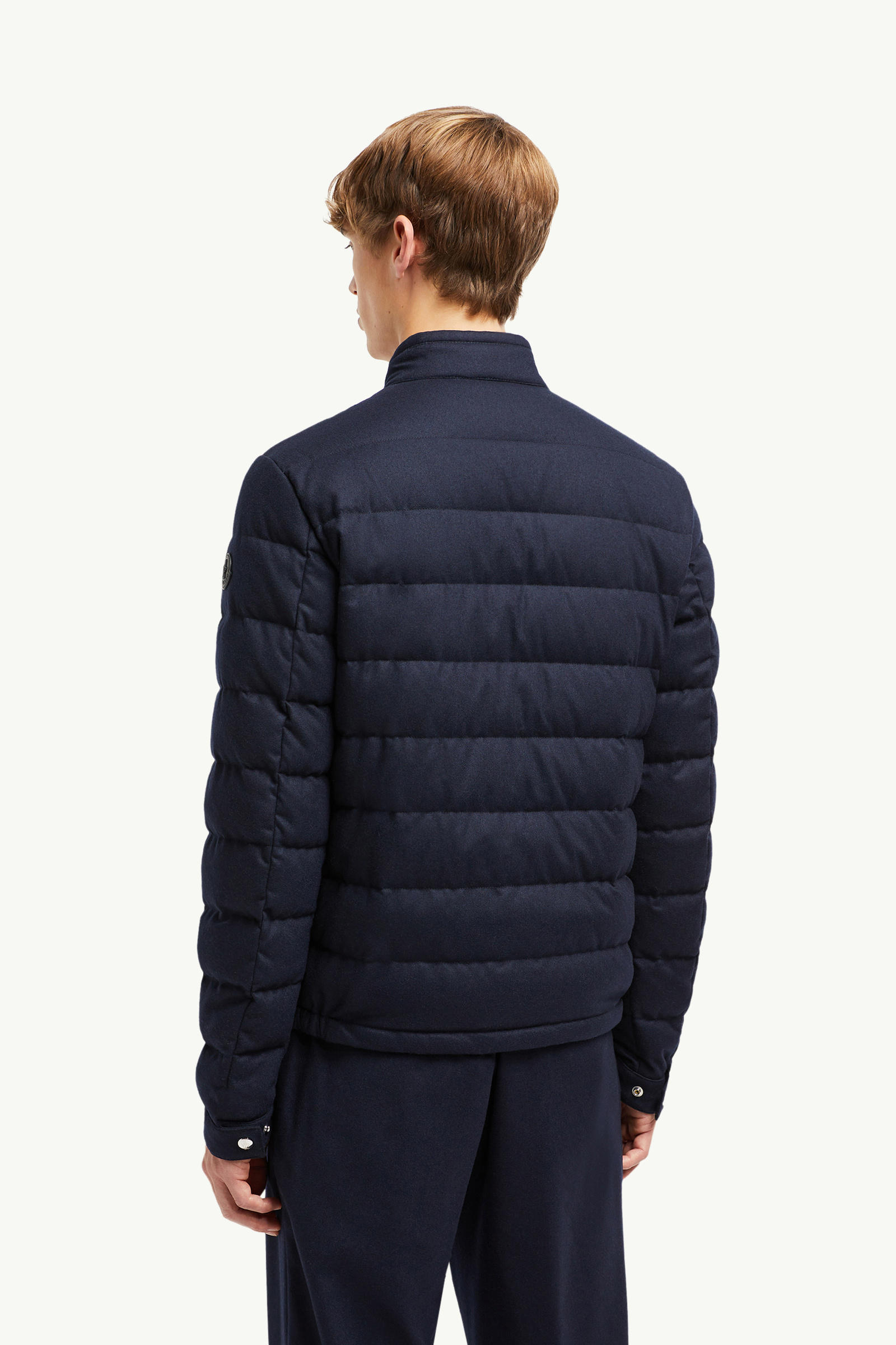 Acorus Cashmere Short Down Jacket Men Navy Blue Moncler 4