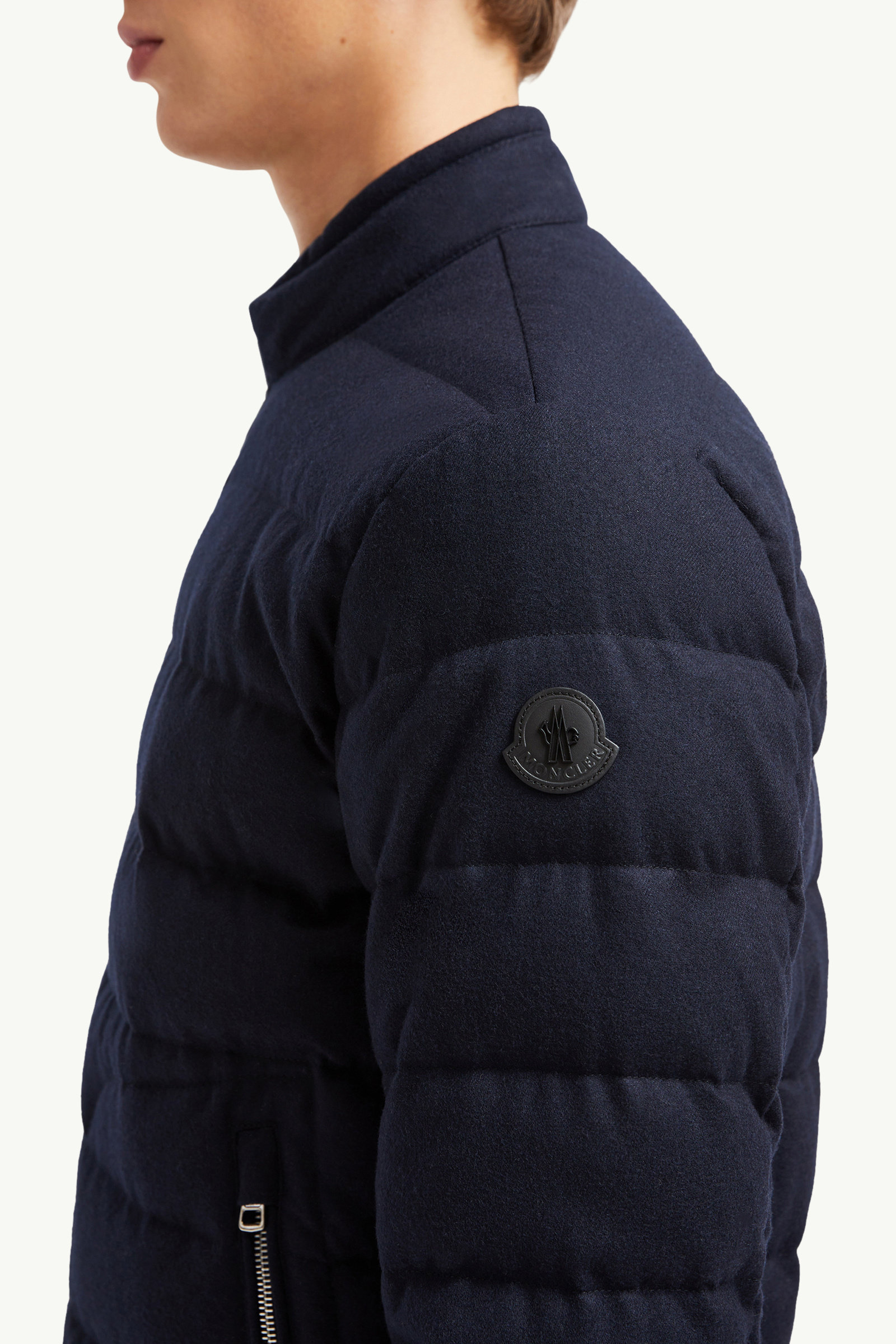 Acorus Cashmere Short Down Jacket Men Navy Blue Moncler 6