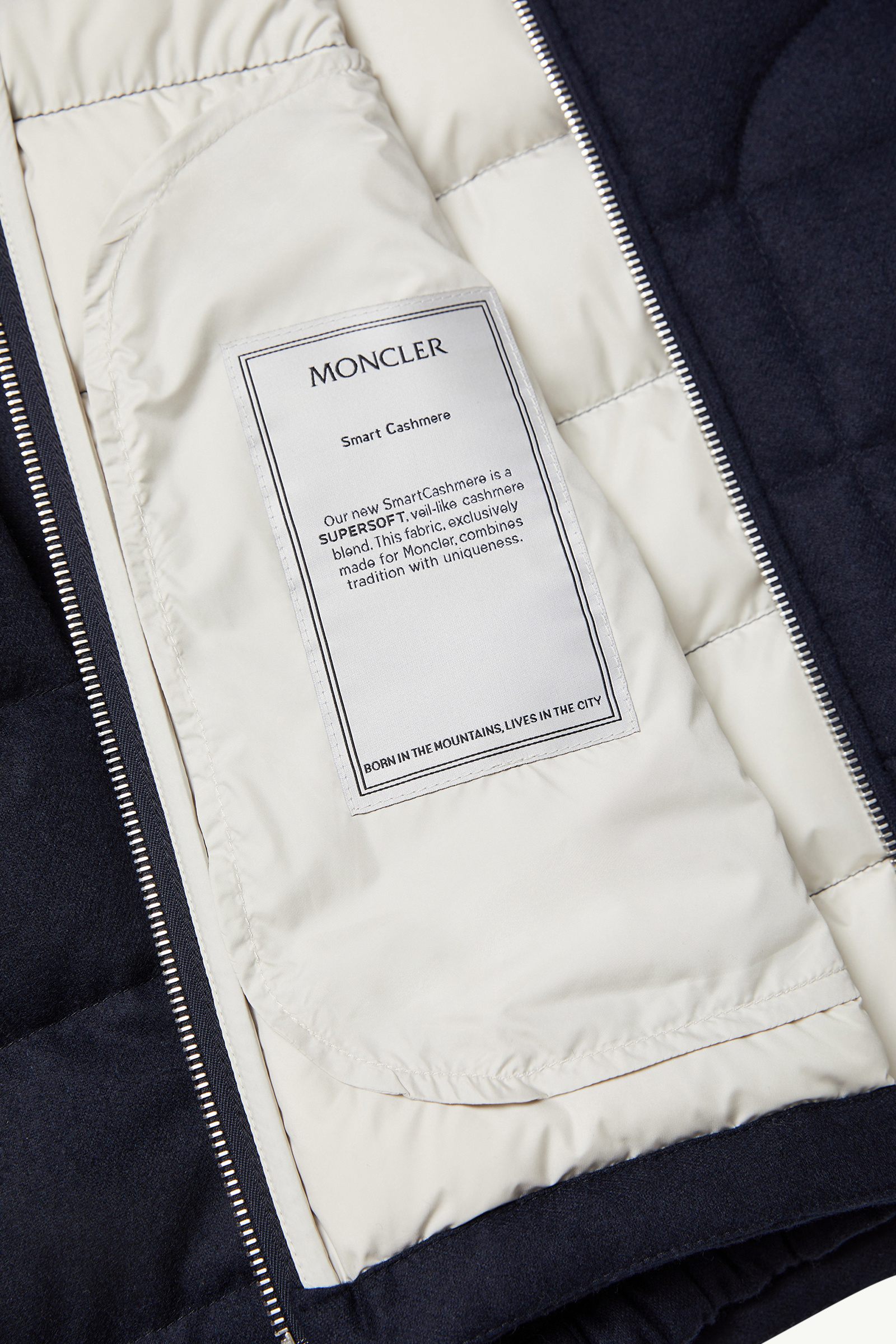 Navy Blue Acorus Cashmere Short Down Jacket - Short Down Jackets