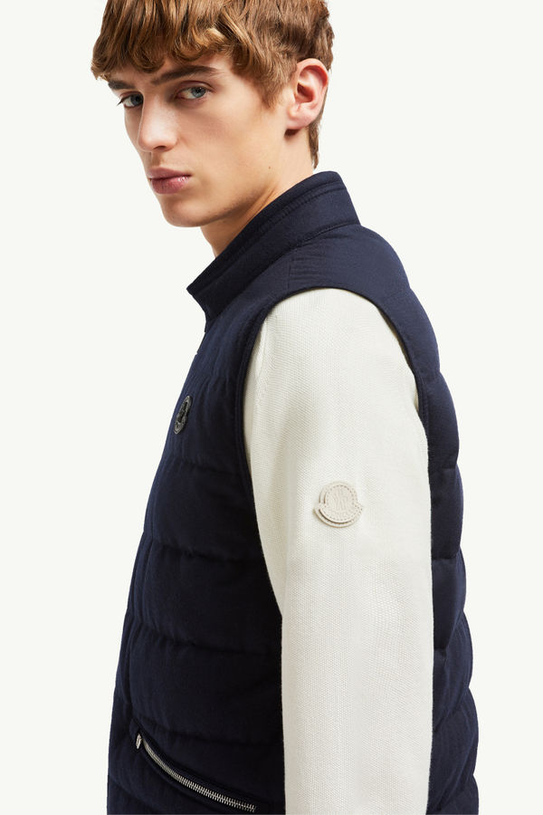 Gallienne Cashmere Down Gilet Men Blue Moncler 1