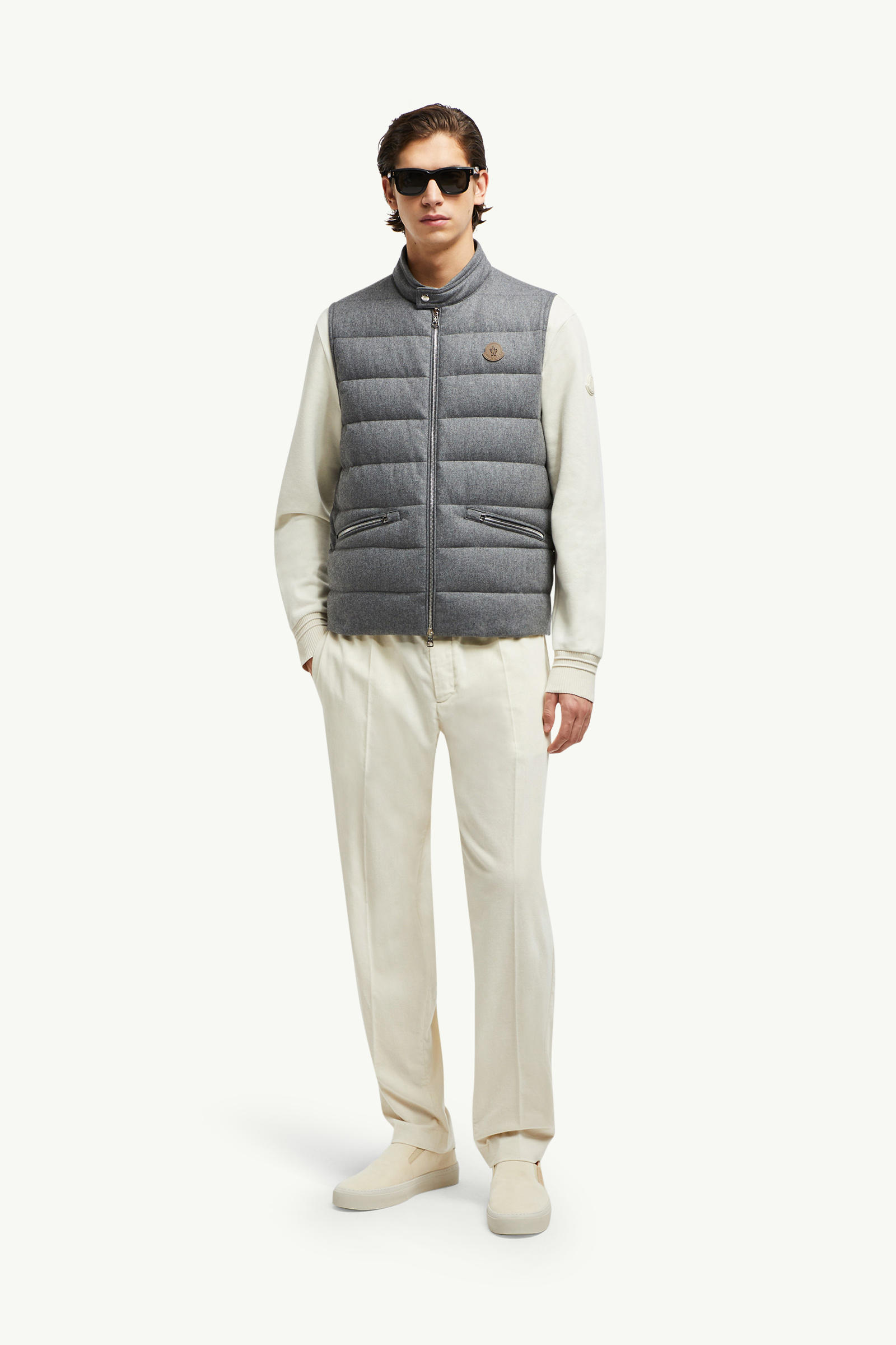 Gallienne男士羊绒羽绒马甲 男士 灰色 Moncler 0