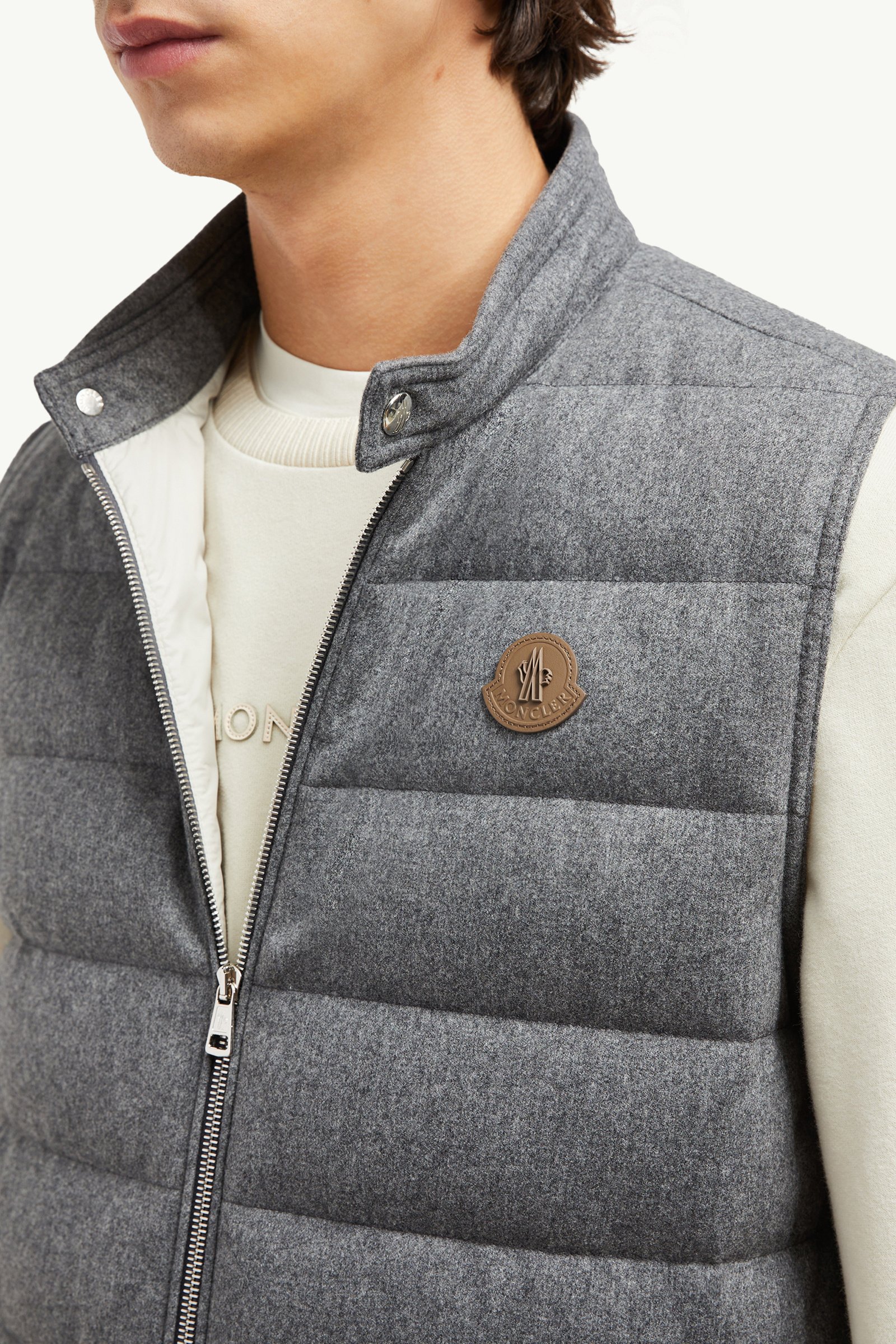 Grey Gallienne Cashmere Down Vest - Vests for Men | Moncler US