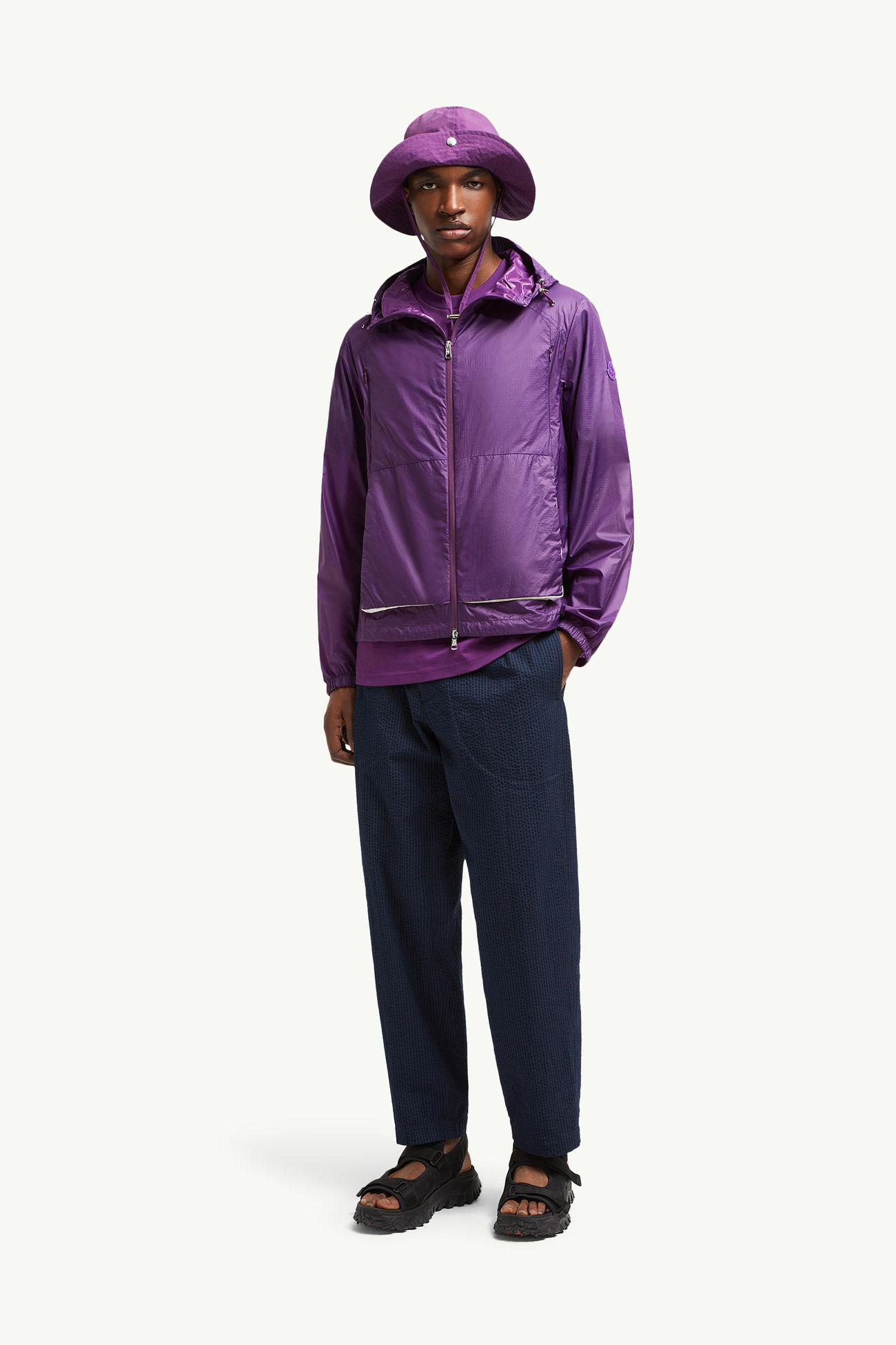 Lamo Hooded Jacket Men Purple Moncler 0