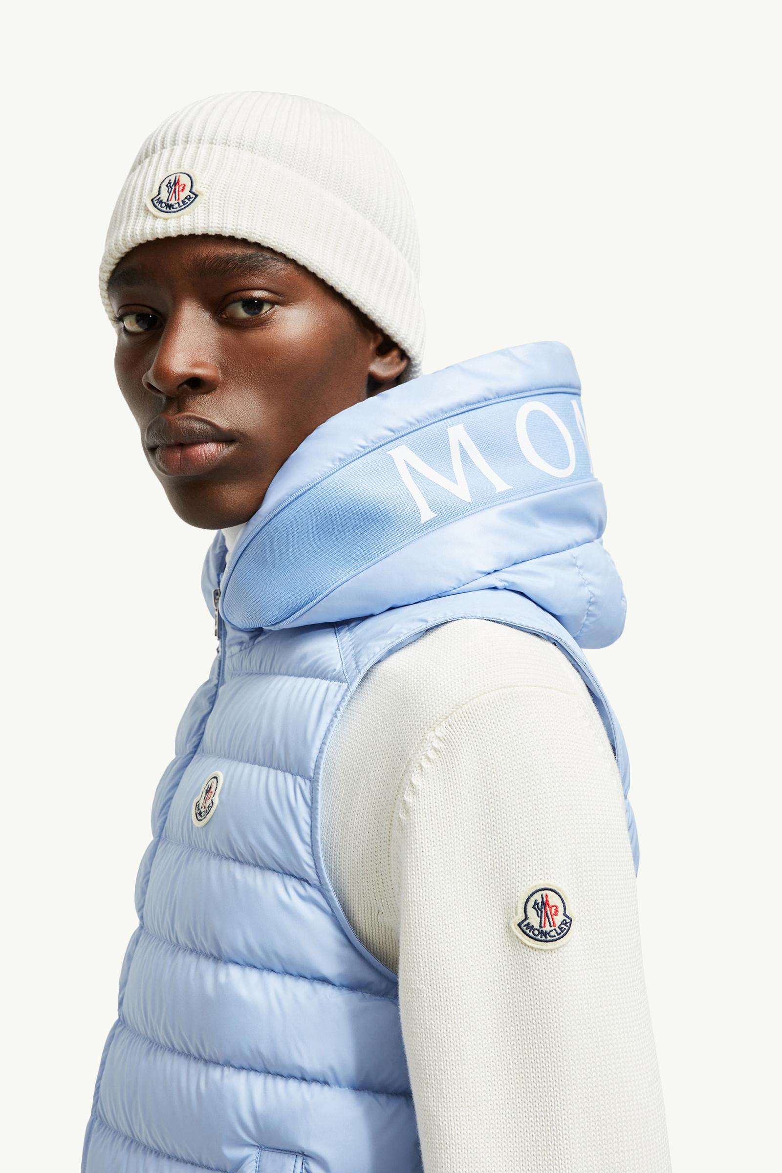 Doudoune sans manches Bourget à capuche Hommes Bleu clair Moncler 1