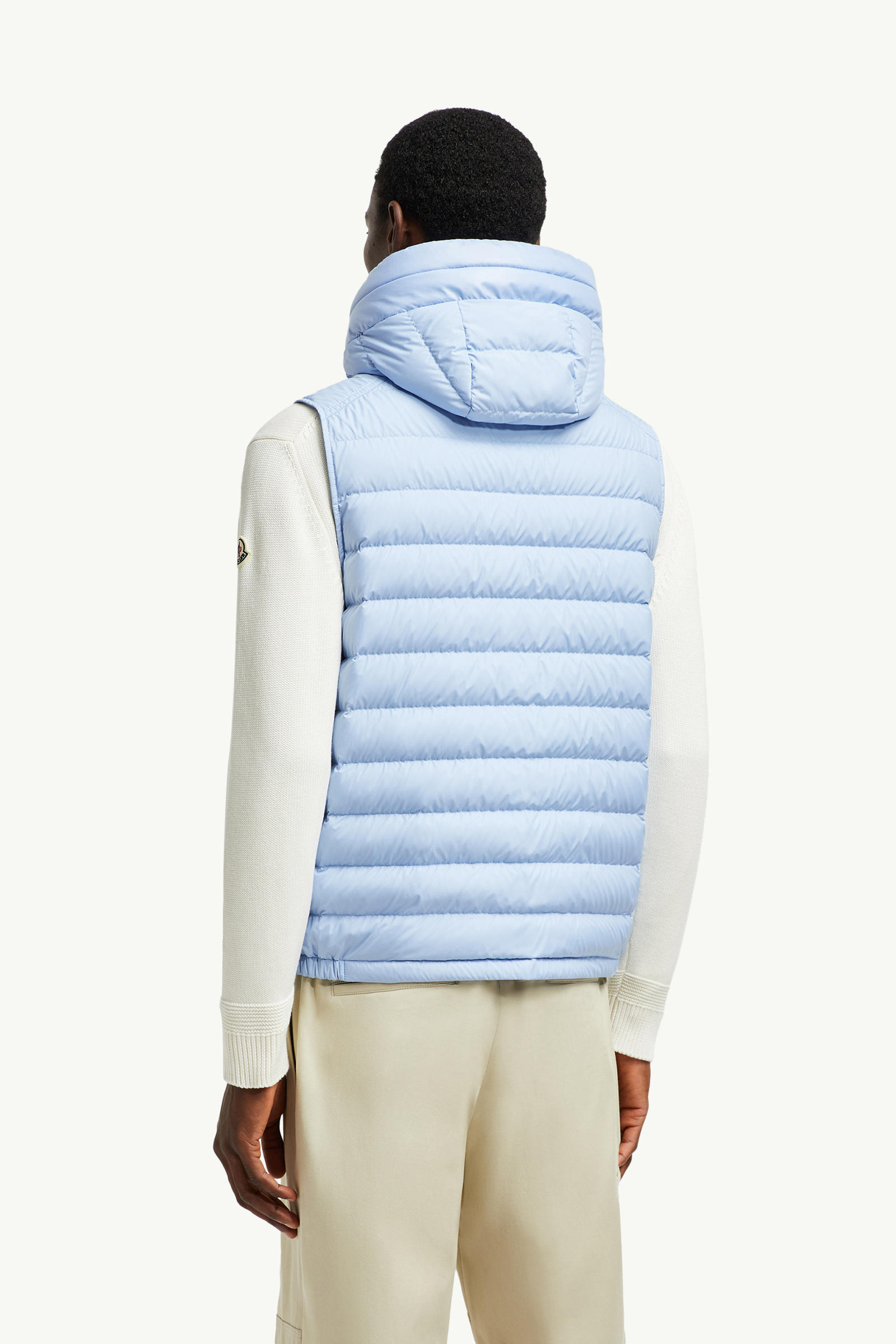 Doudoune sans manches Bourget à capuche Hommes Bleu clair Moncler 4