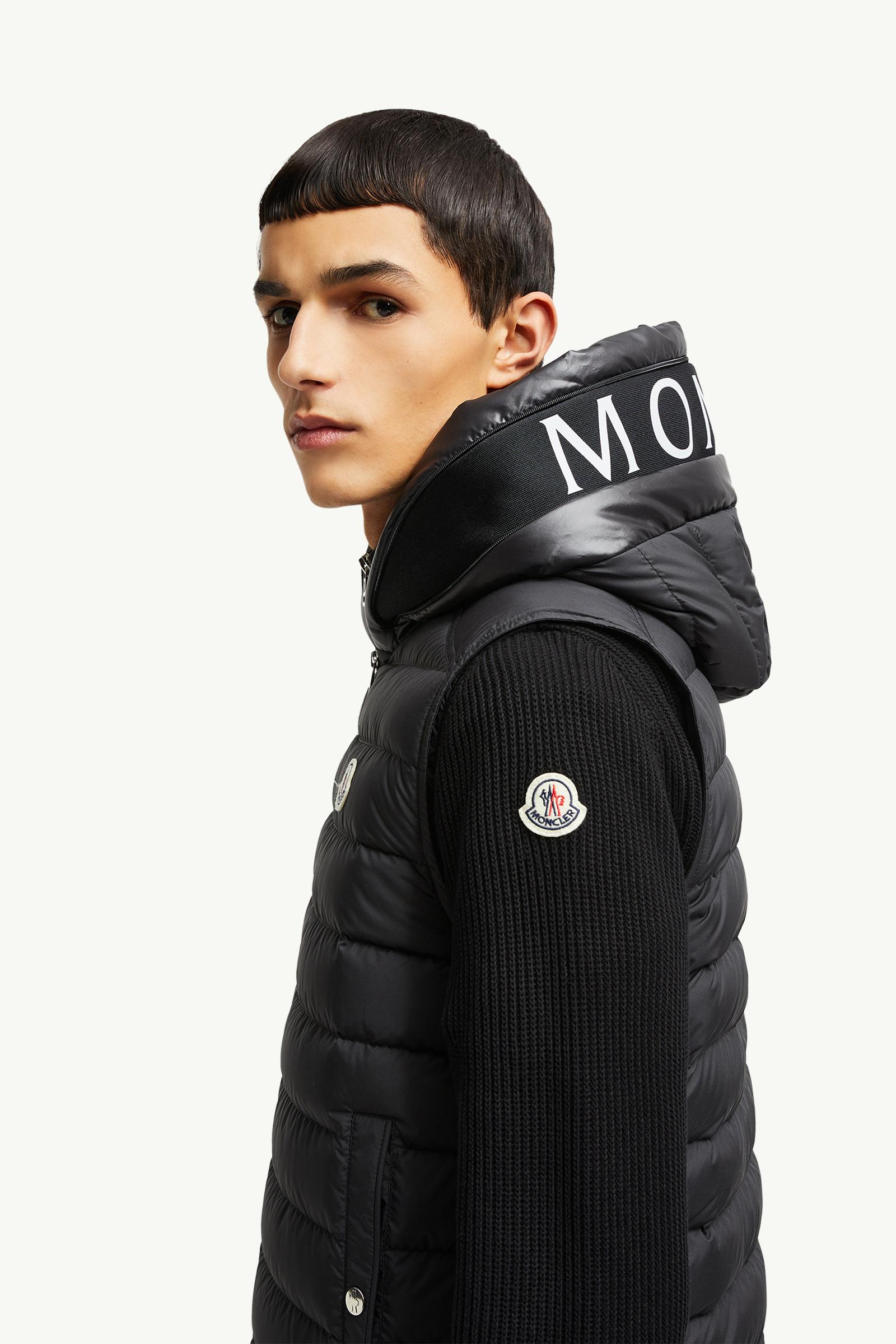 Black Bourget Hooded Down Gilet - Vests for Men | Moncler HK