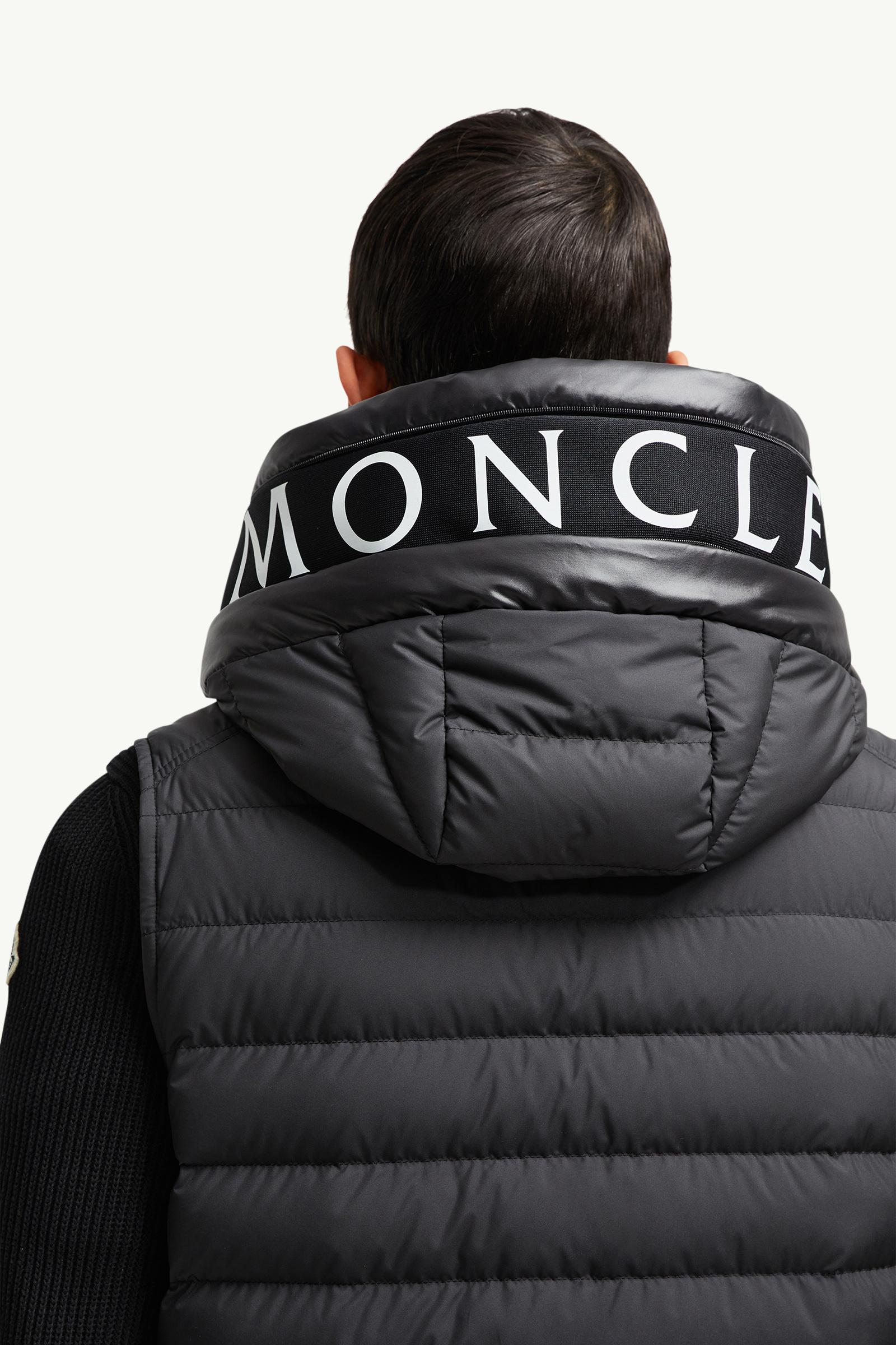 Black Bourget Hooded Down Gilet - Vests for Men | Moncler HK