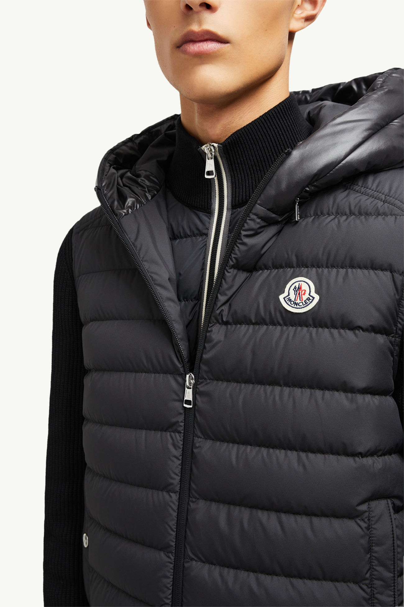 Bourget連帽羽絨背心 男士 黑色 Moncler 7