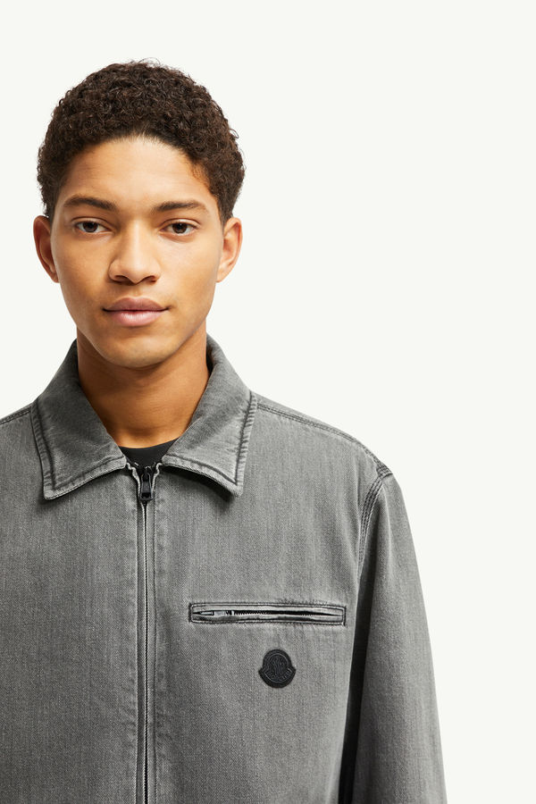 Acate Padded Denim Shirt Jacket Men Black Moncler 1