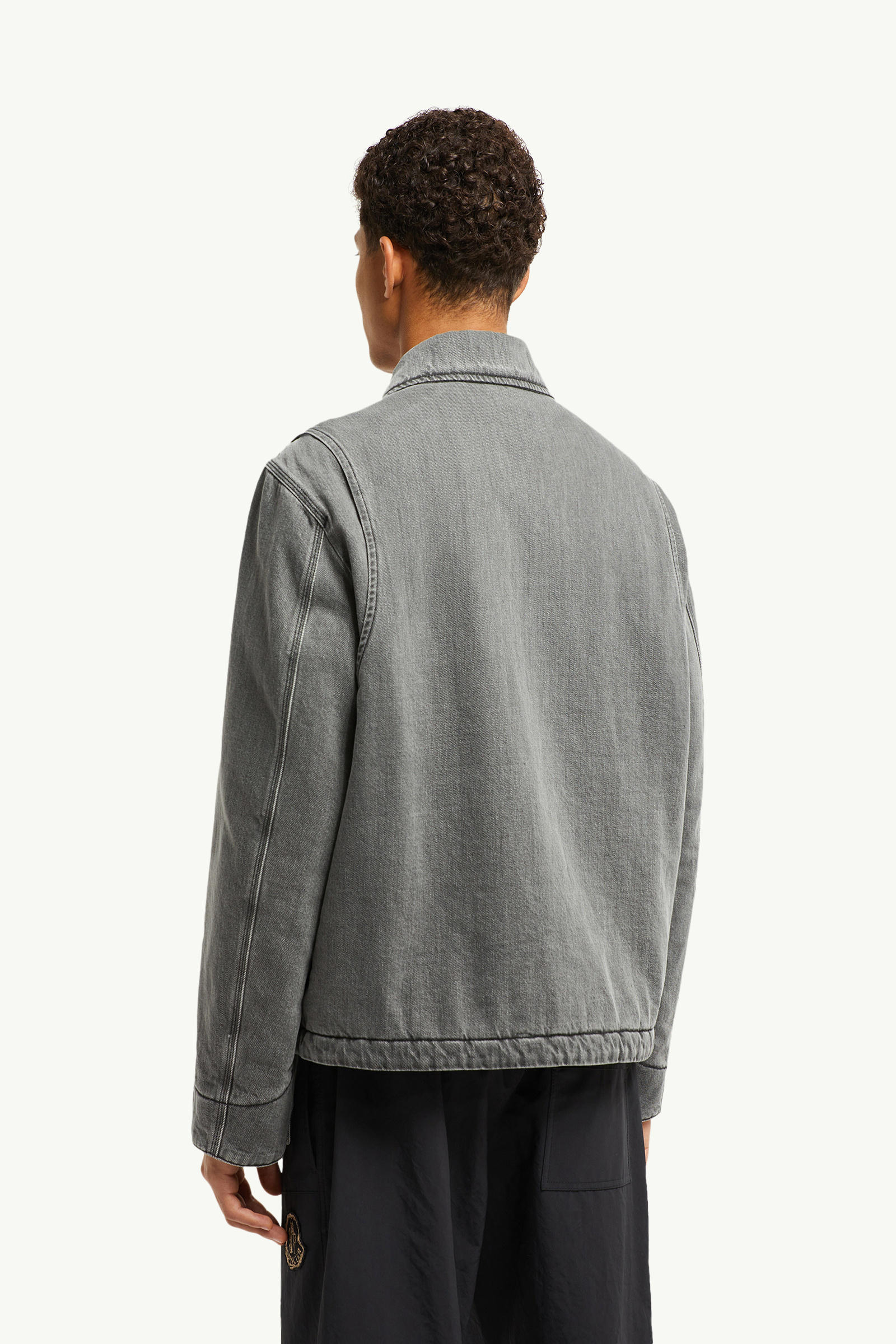 Acate Padded Denim Shirt Jacket Men Black Moncler 4