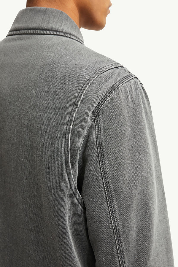 Acate Padded Denim Shirt Jacket Men Black Moncler 5