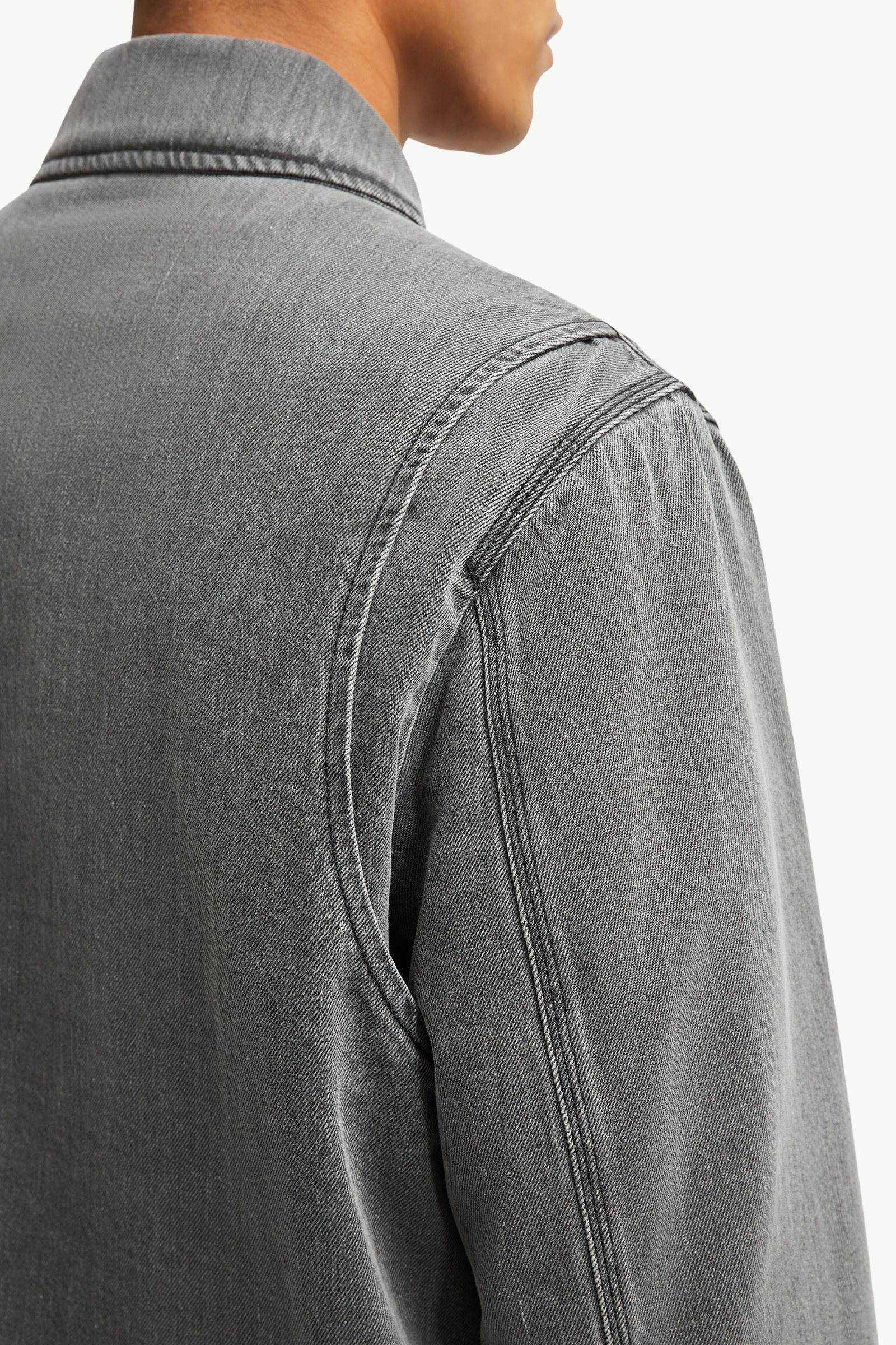 Giacca camicia imbottita in denim Acate Uomo Nero Moncler 5