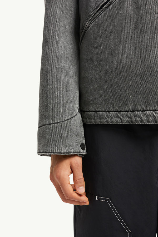 Acate Padded Denim Shirt Jacket Men Black Moncler 6