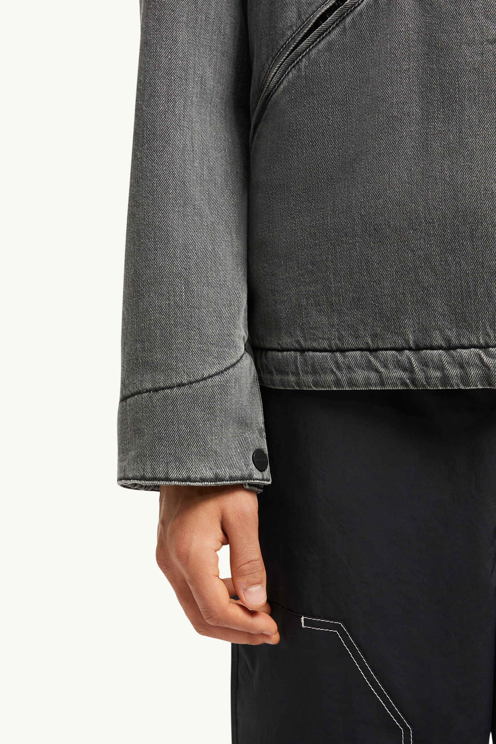 Giacca camicia imbottita in denim Acate Uomo Nero Moncler 6