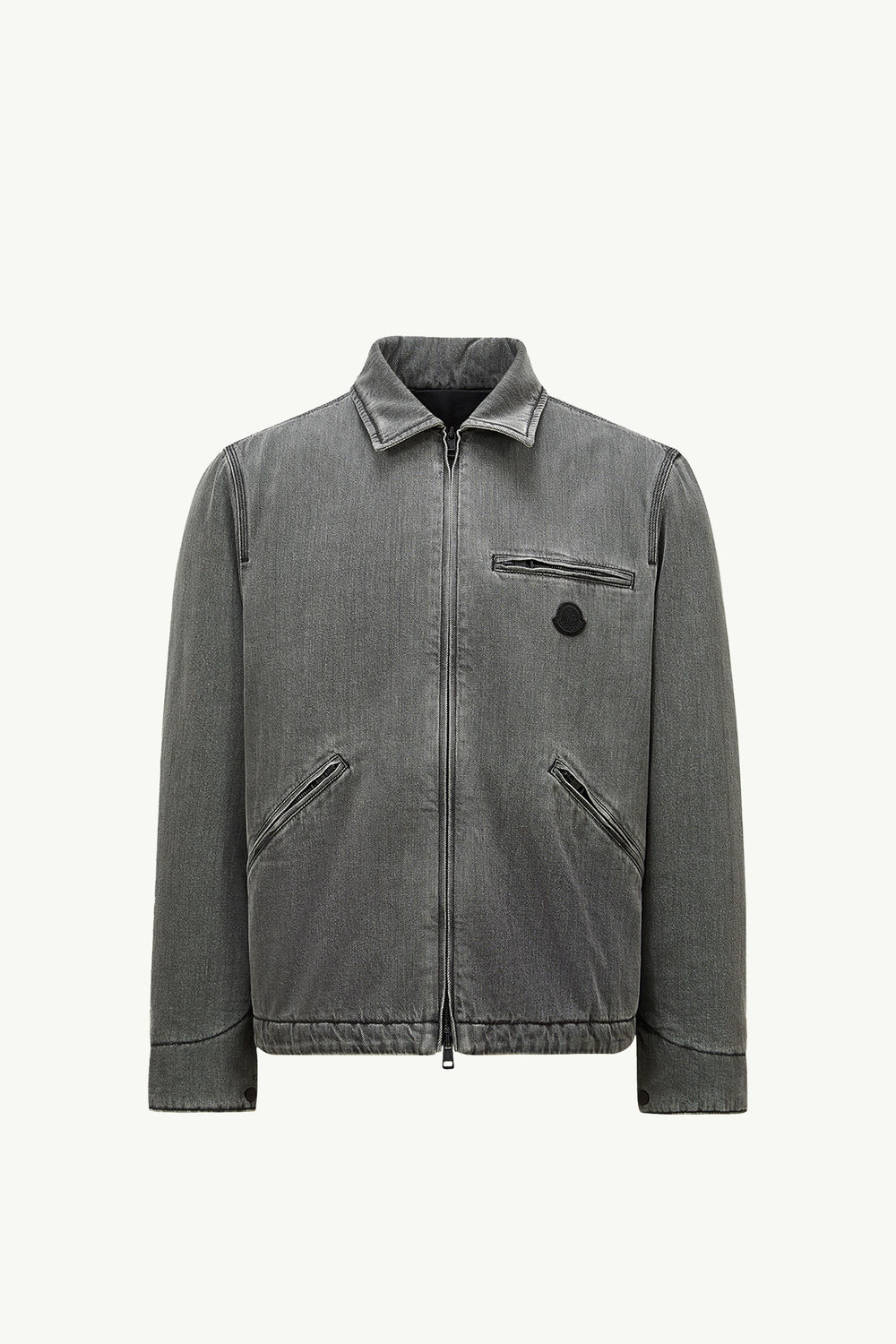 Acate Padded Denim Shirt Jacket Men Black Moncler 2
