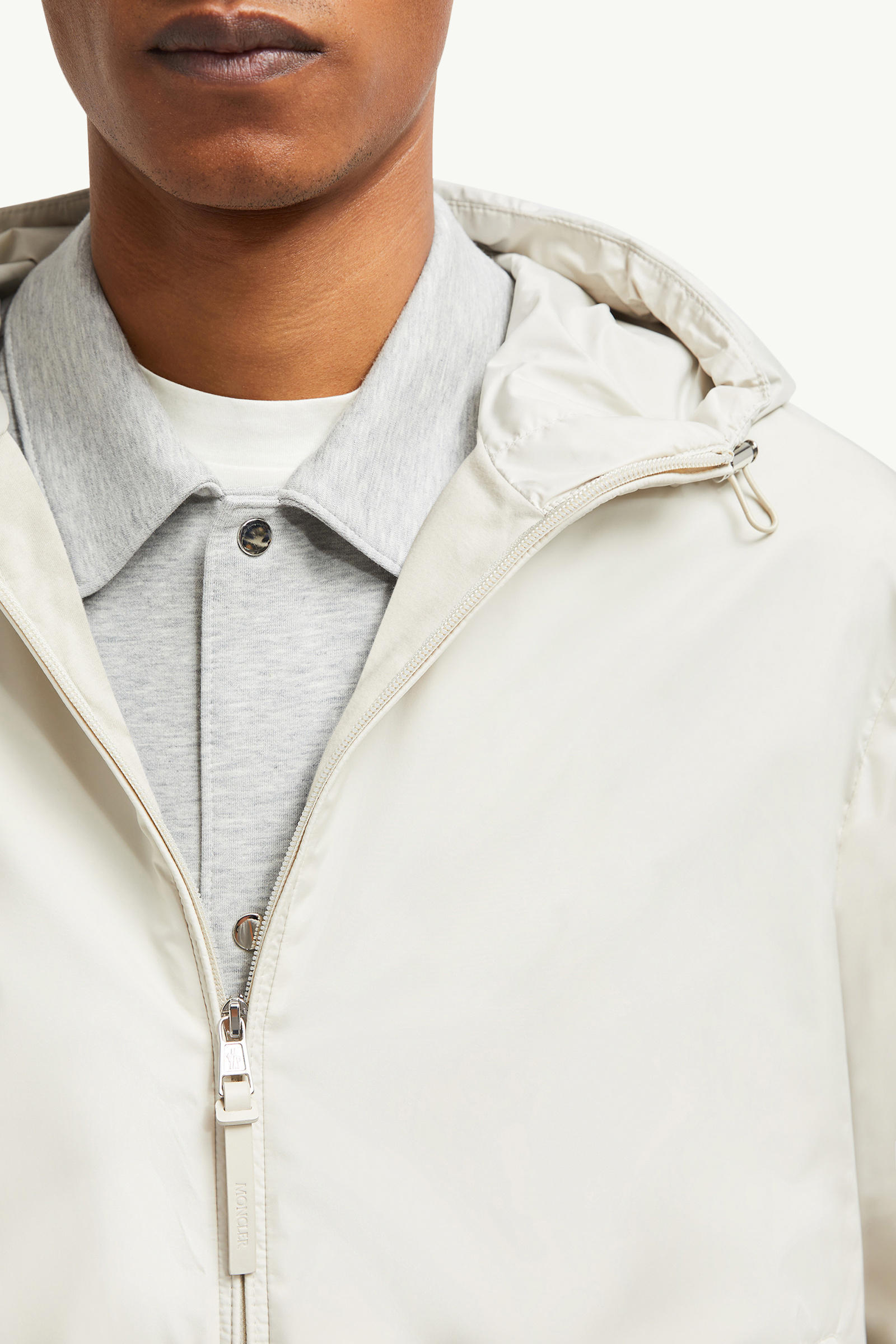 Domene Hooded Windbreaker Men White Ivory Moncler 6
