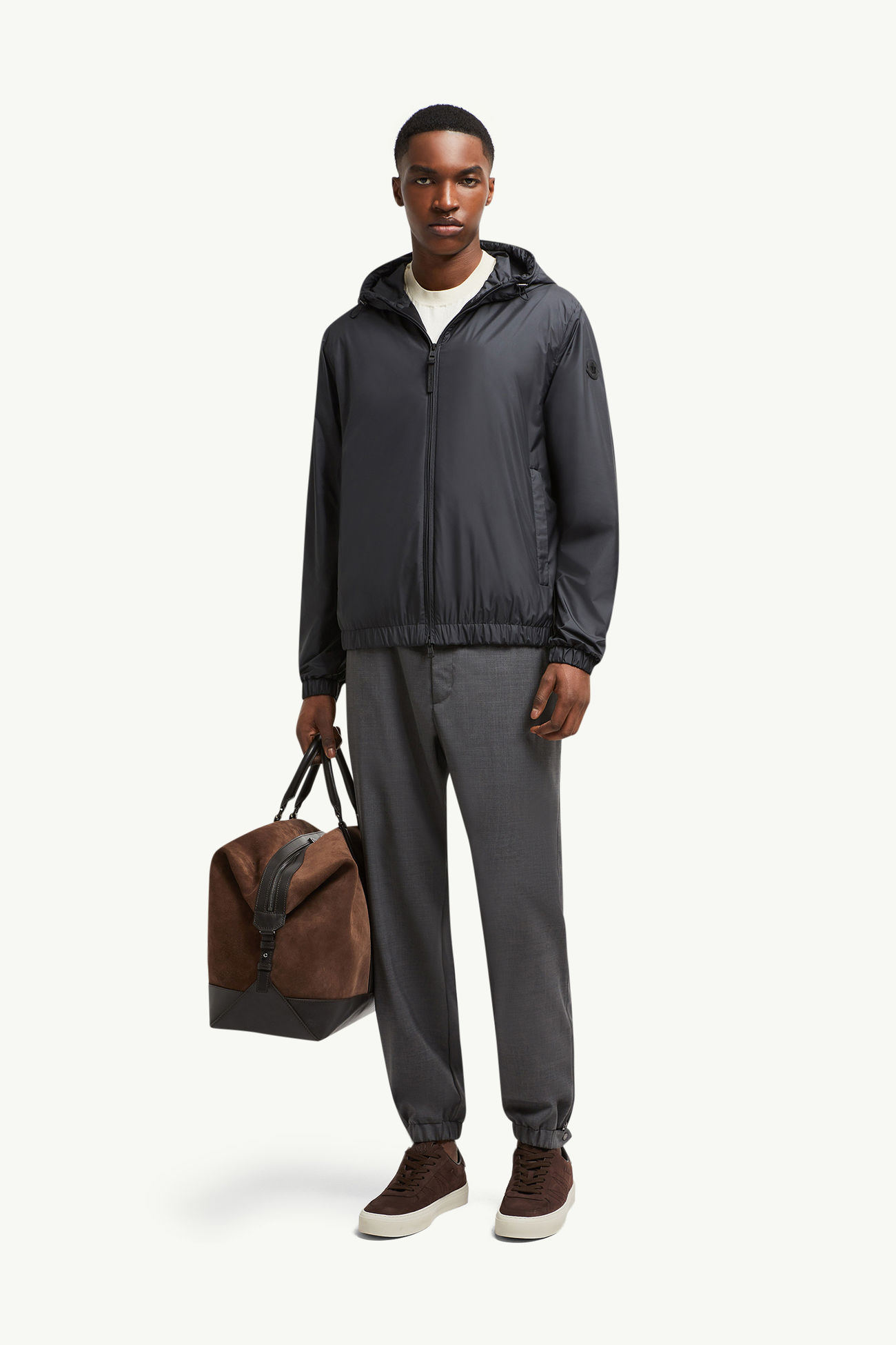 Domene Kapuzenjacke Windbreaker Herren Schwarz Moncler 0