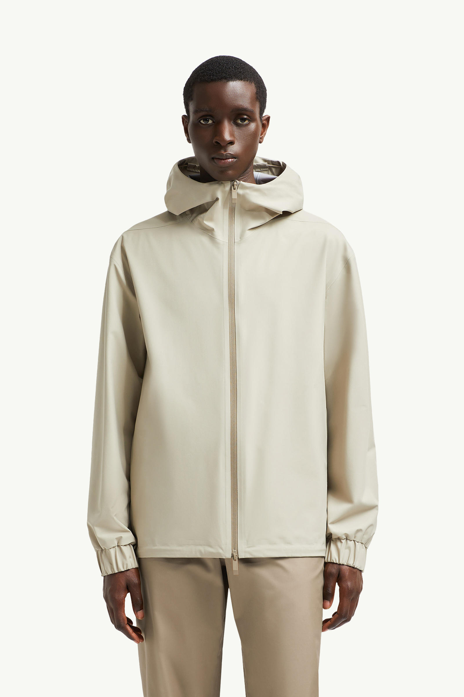 Bise Hooded Rain Jacket Men Light Beige Moncler 3