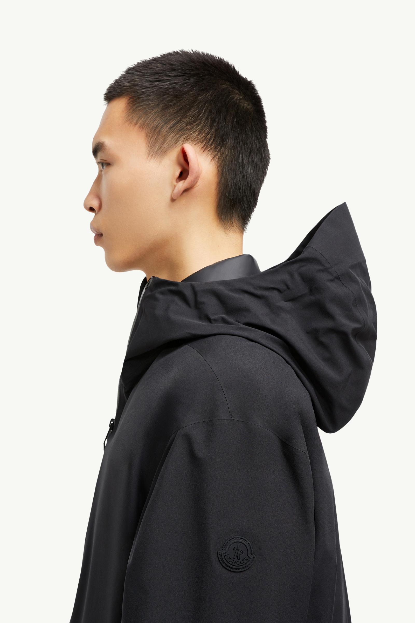 Black Bise Hooded Rain Jacket - Windbreakers & Raincoats for Men
