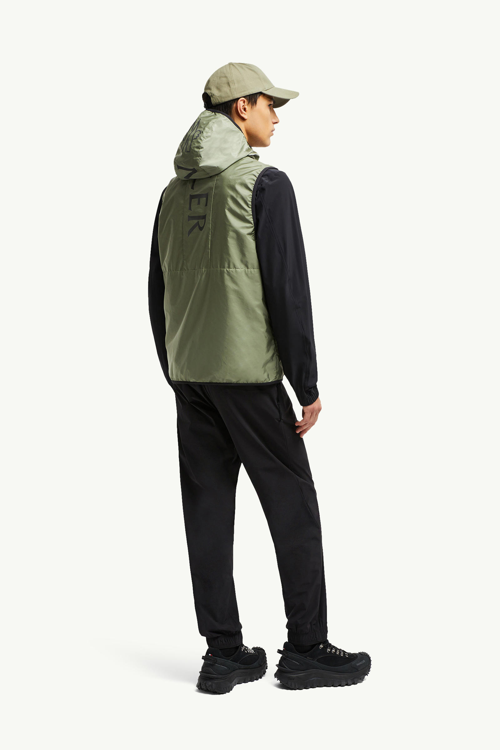 Moretan Kapuzenweste Herren Salbeigrün Moncler 0