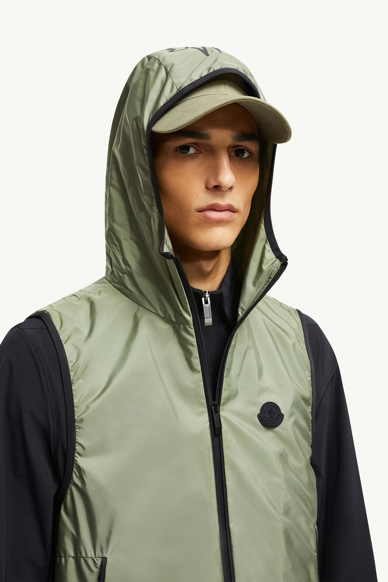 Moretan Hooded Gilet Men Sage Green Moncler 1