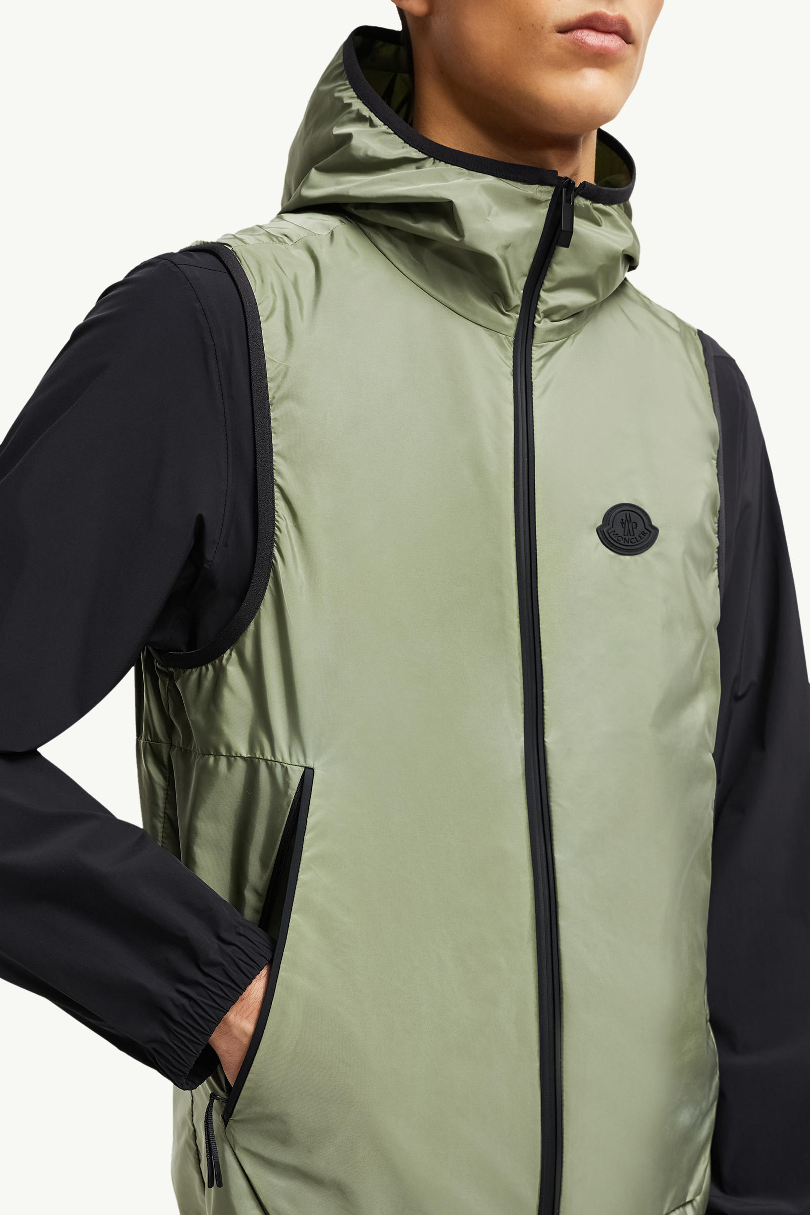 Moretan Kapuzenweste Herren Salbeigrün Moncler 5