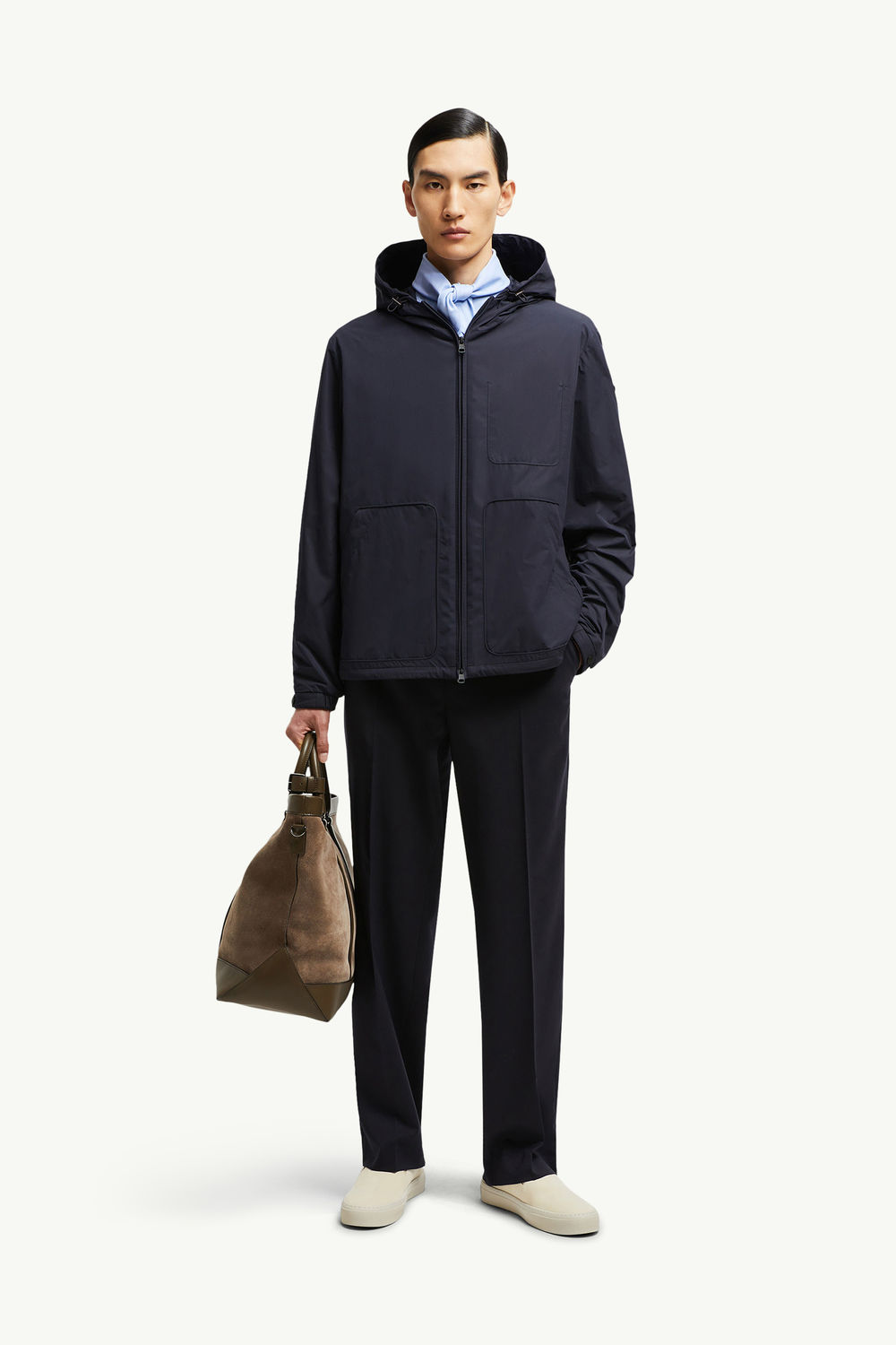 Bouisse Hooded Windbreaker Men Navy Blue Moncler 0