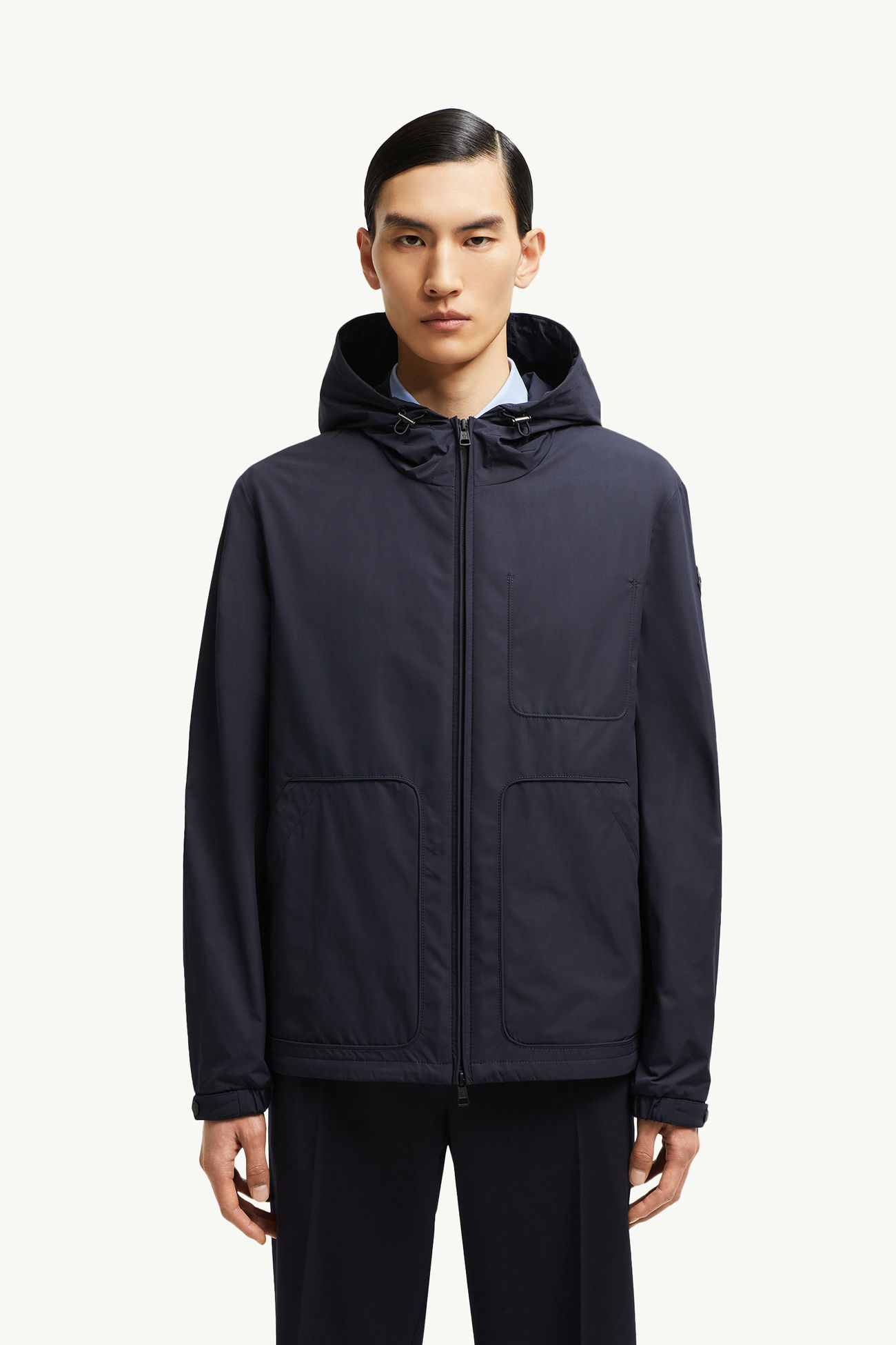 Bouisse Hooded Windbreaker Men Navy Blue Moncler 3