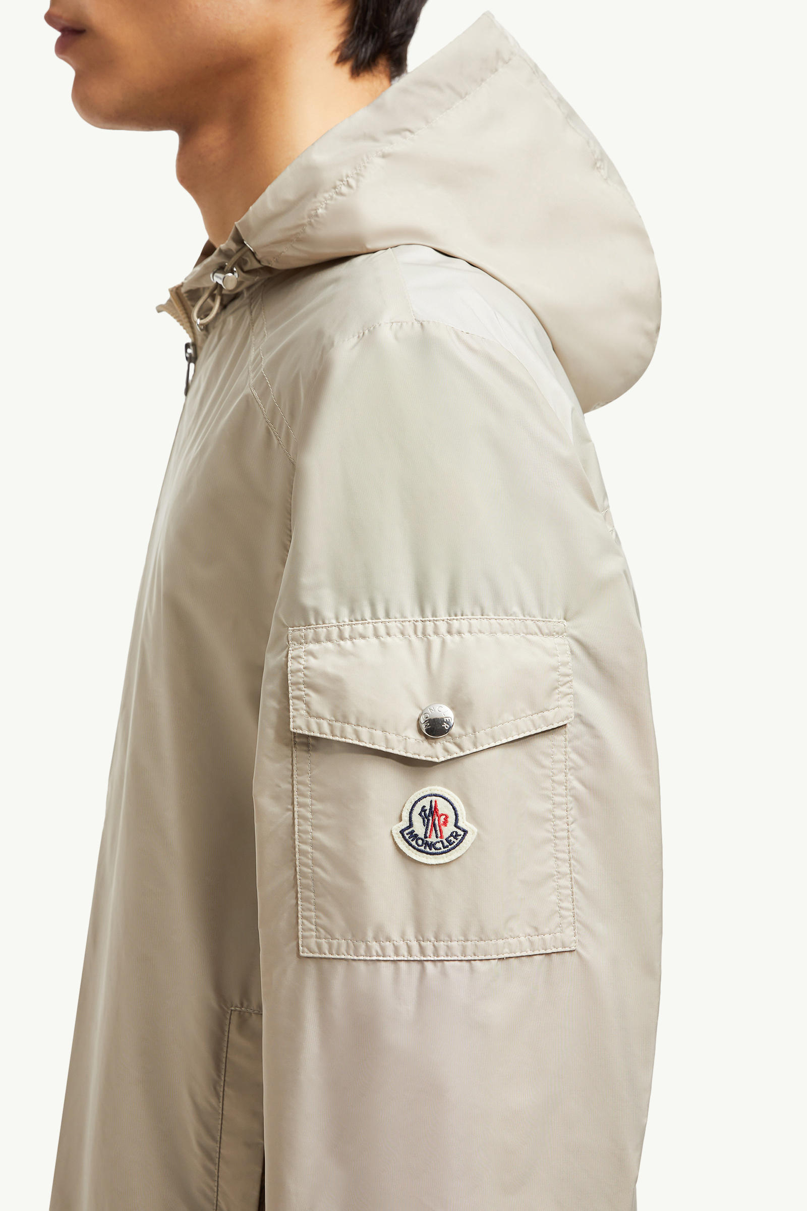 Etiache Hooded Rain Jacket Men Light Beige Moncler 5