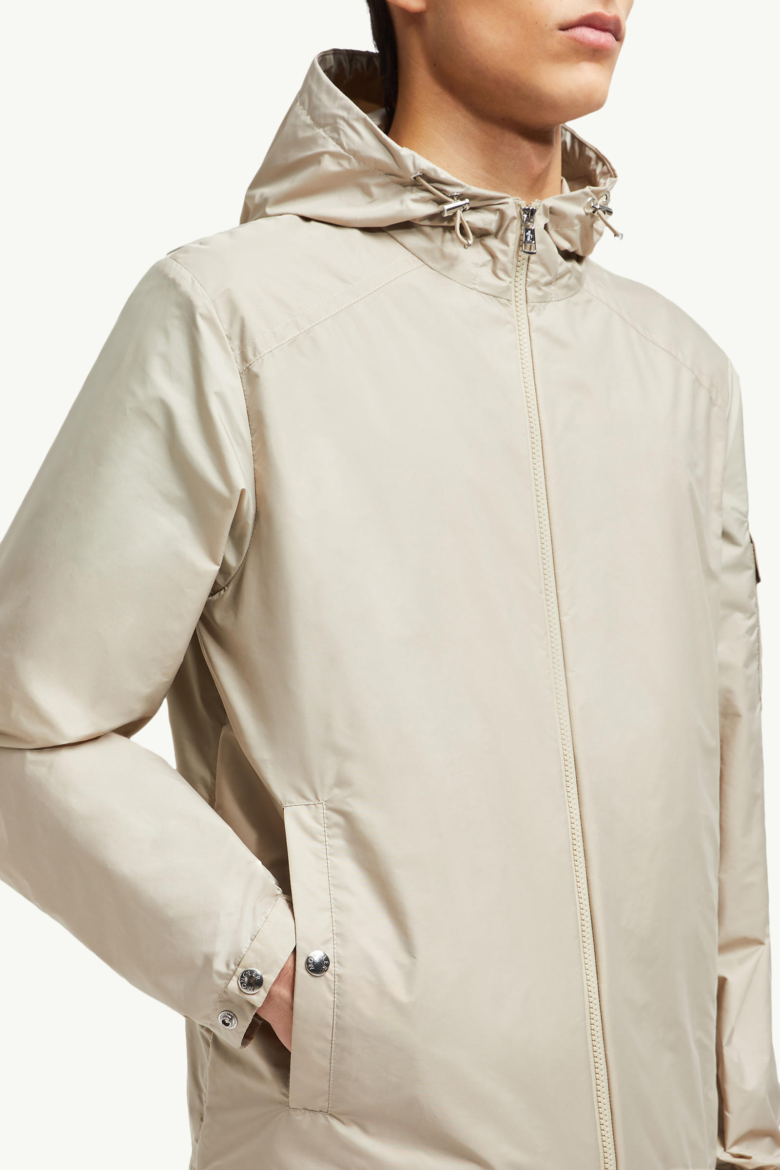 Etiache Hooded Rain Jacket Men Light Beige Moncler 6