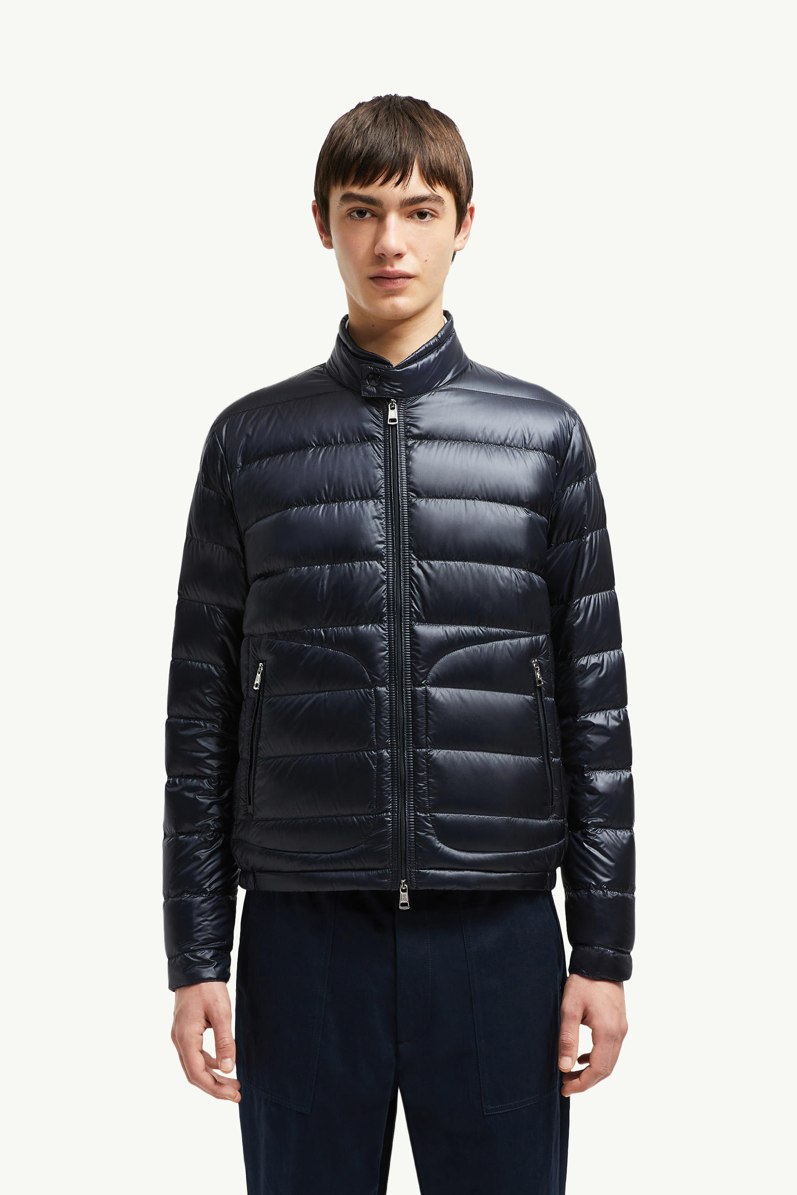 Acorus Packable Short Down Jacket Men Night Blue Moncler 3