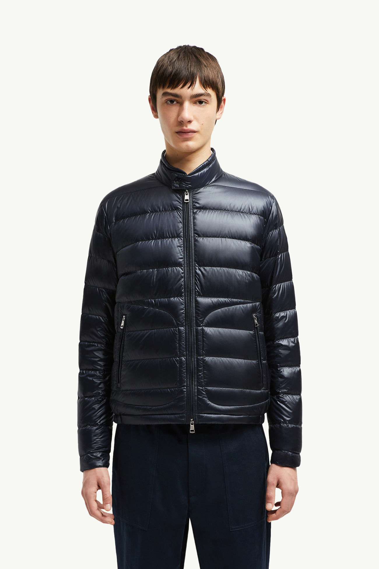Acorusショートダウンジャケット メンズ ナイトブルー Moncler 3