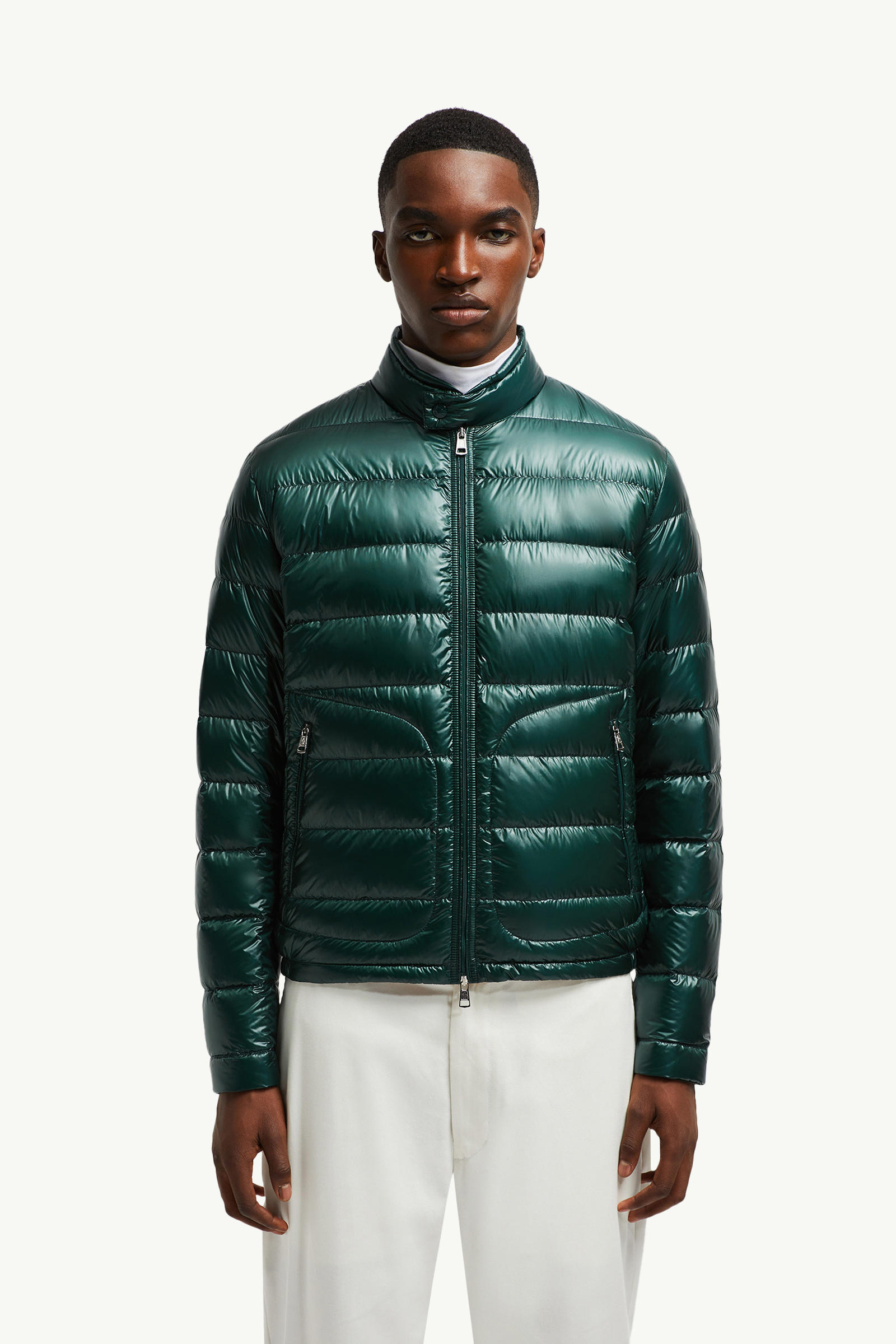 Acorus Packable Short Down Jacket Men Emerald Green Moncler 3