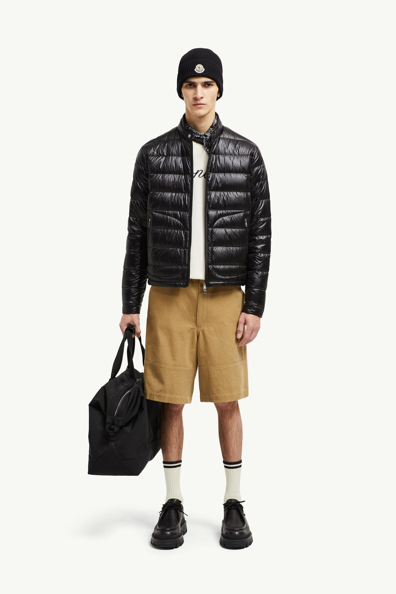 Doudoune courte Acorus repliable Hommes Noir Moncler 0