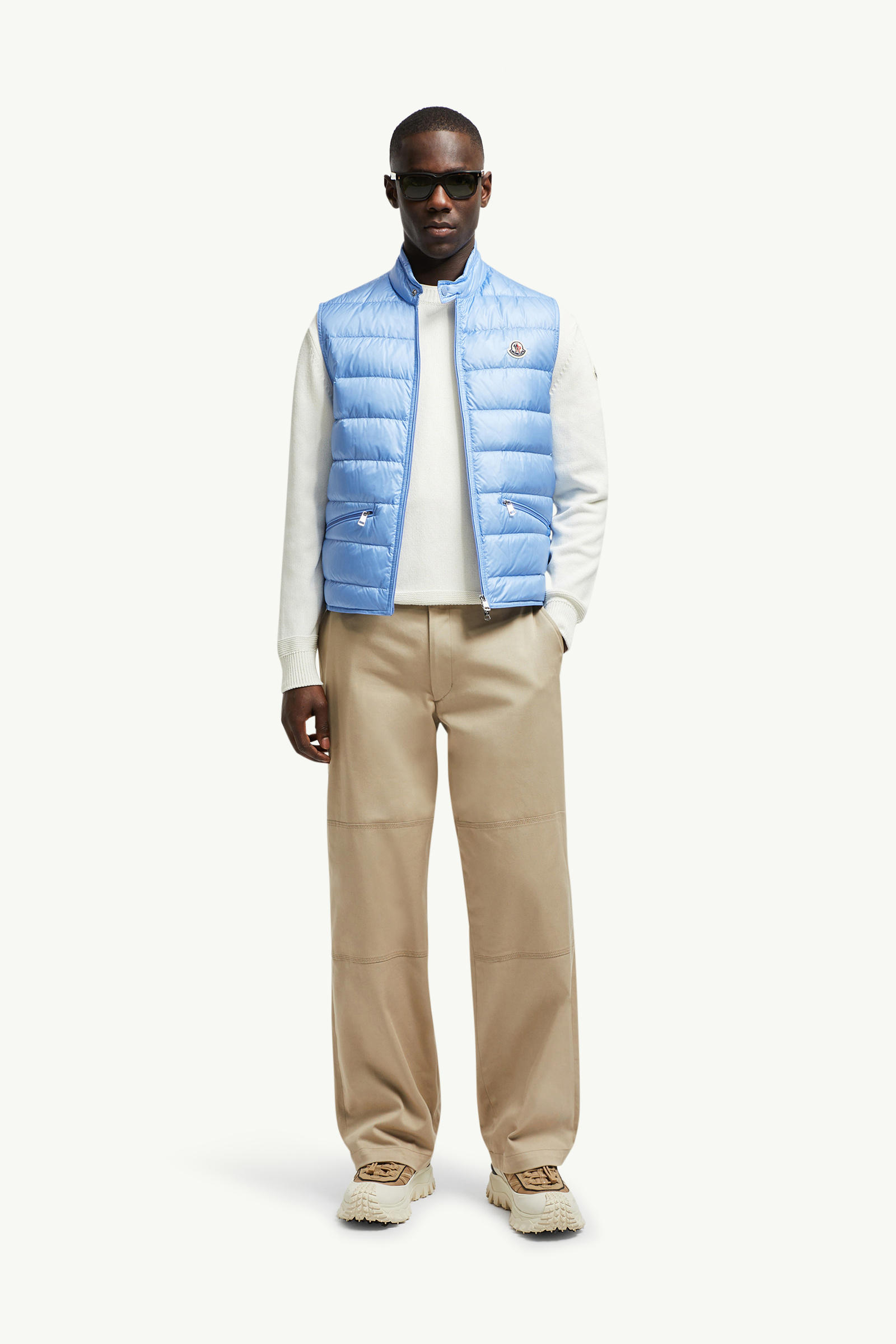 Gui Packable Down Gilet Men Light Blue Moncler 0
