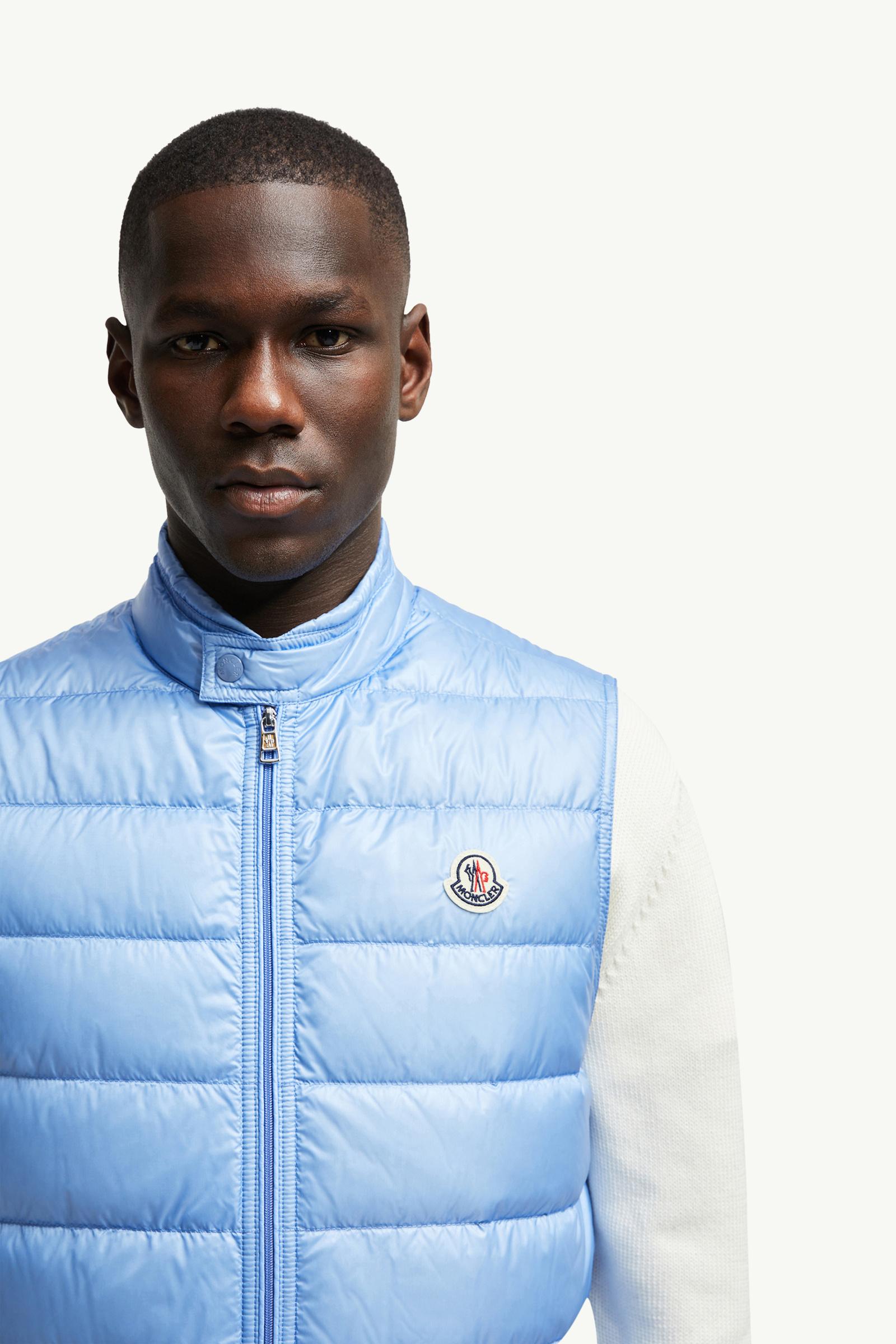 Light Blue Gui Packable Down Gilet - Vests for Men | Moncler AU