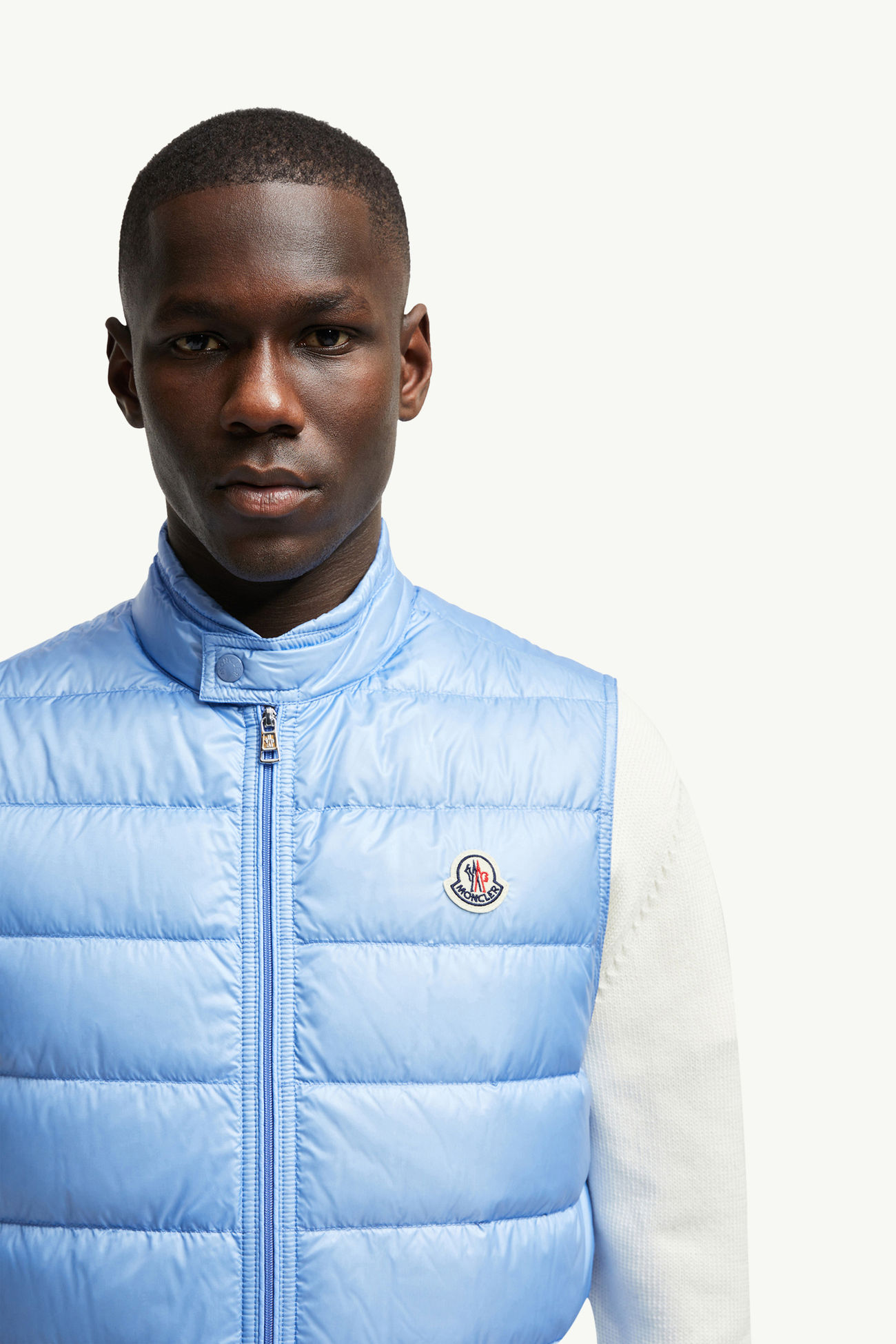 Gui verstaubare Daunenweste Herren Hellblau Moncler 1
