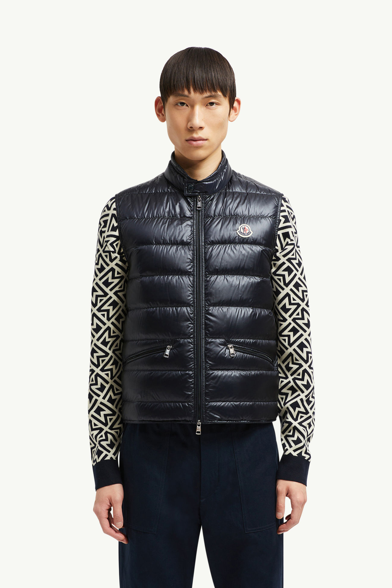 Gui男士可折叠羽绒马甲 男士 午夜蓝 Moncler 3