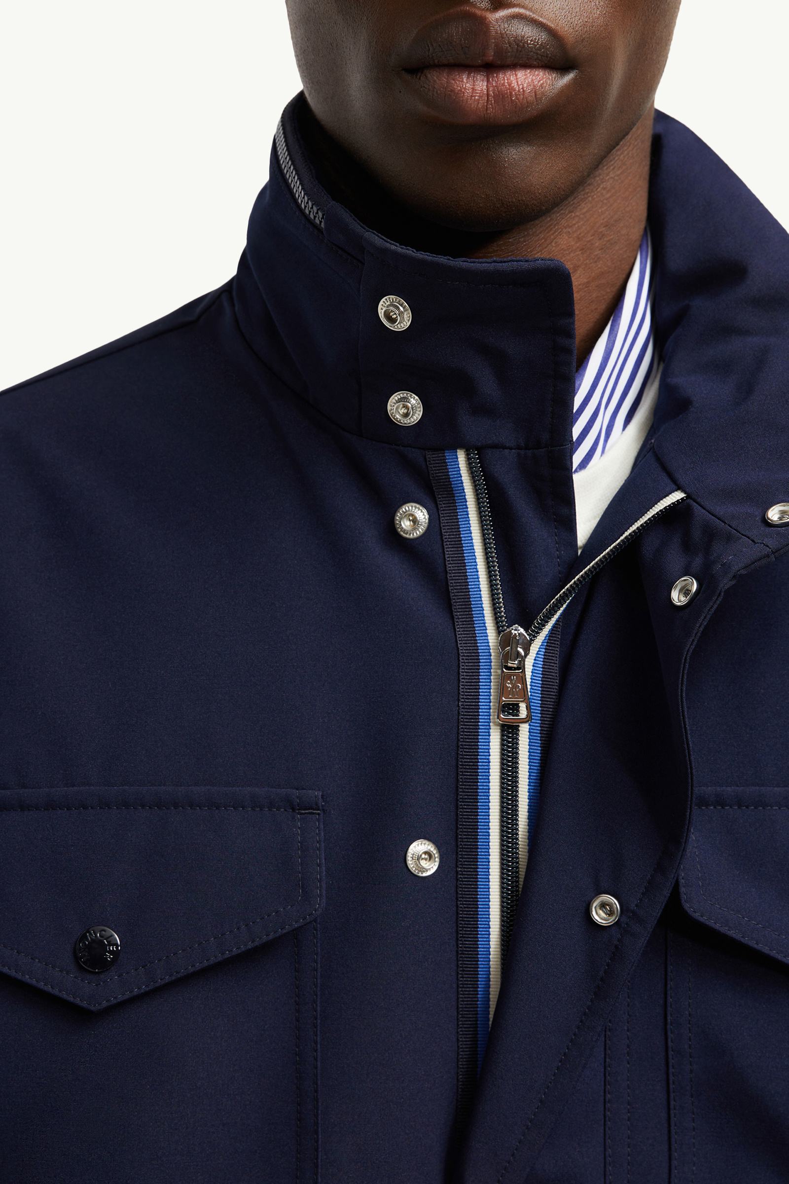 モンクレール　ジャンバー　ネイビー Navy Blue Noues Field Jacket - Windbreakers & Raincoats for