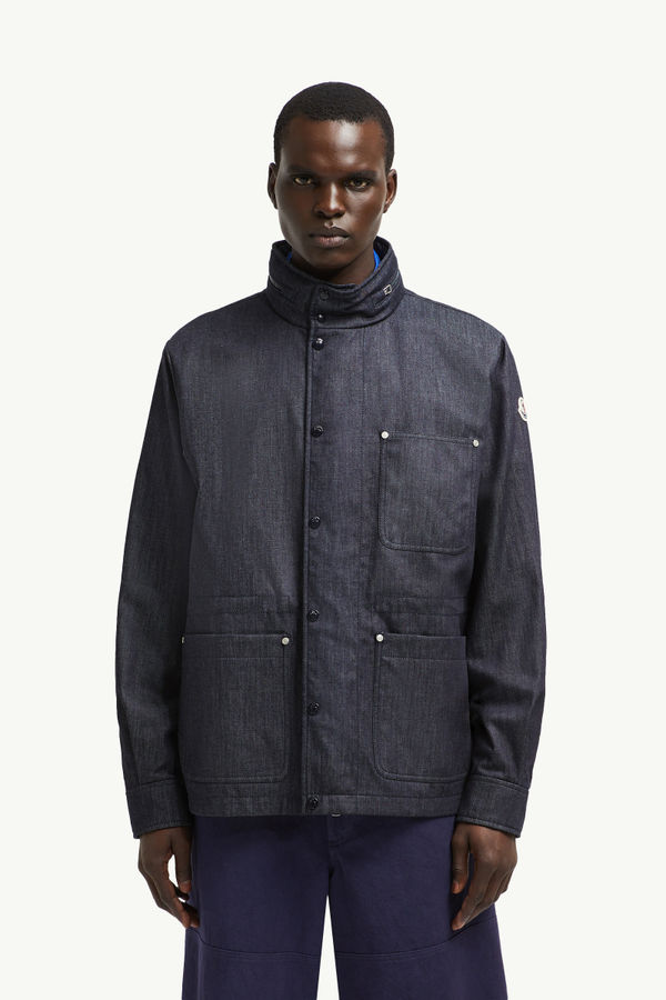 Chesery Denim Field Jacket Men Denim Blue Moncler 3