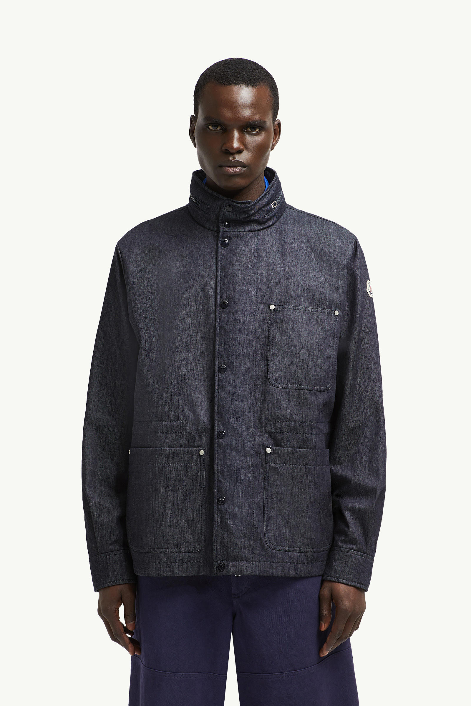 Chesery Denim Field Jacket Men Denim Blue Moncler 3
