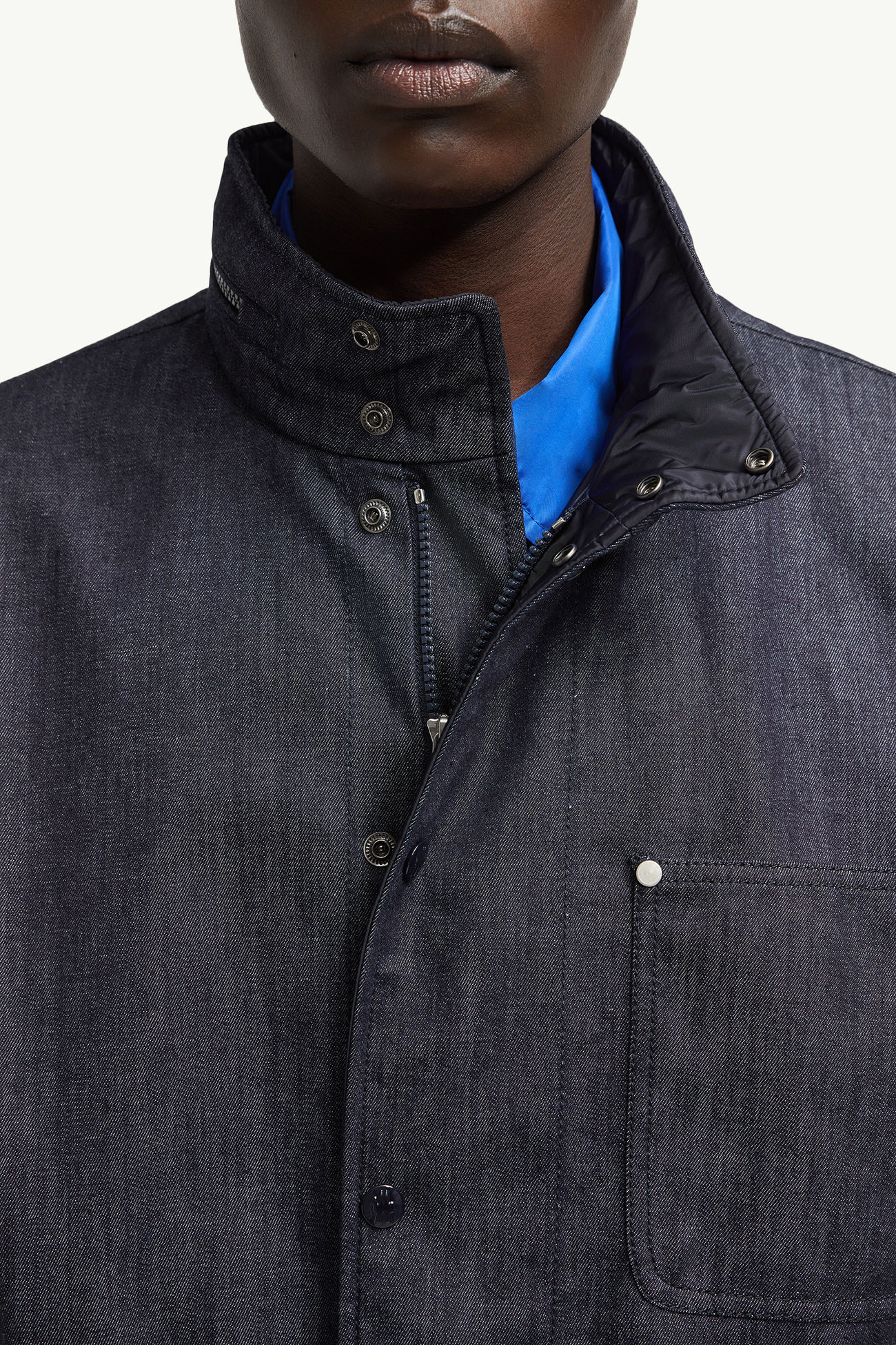 Veste utilitaire Chesery en denim Hommes Bleu Jean Moncler 5