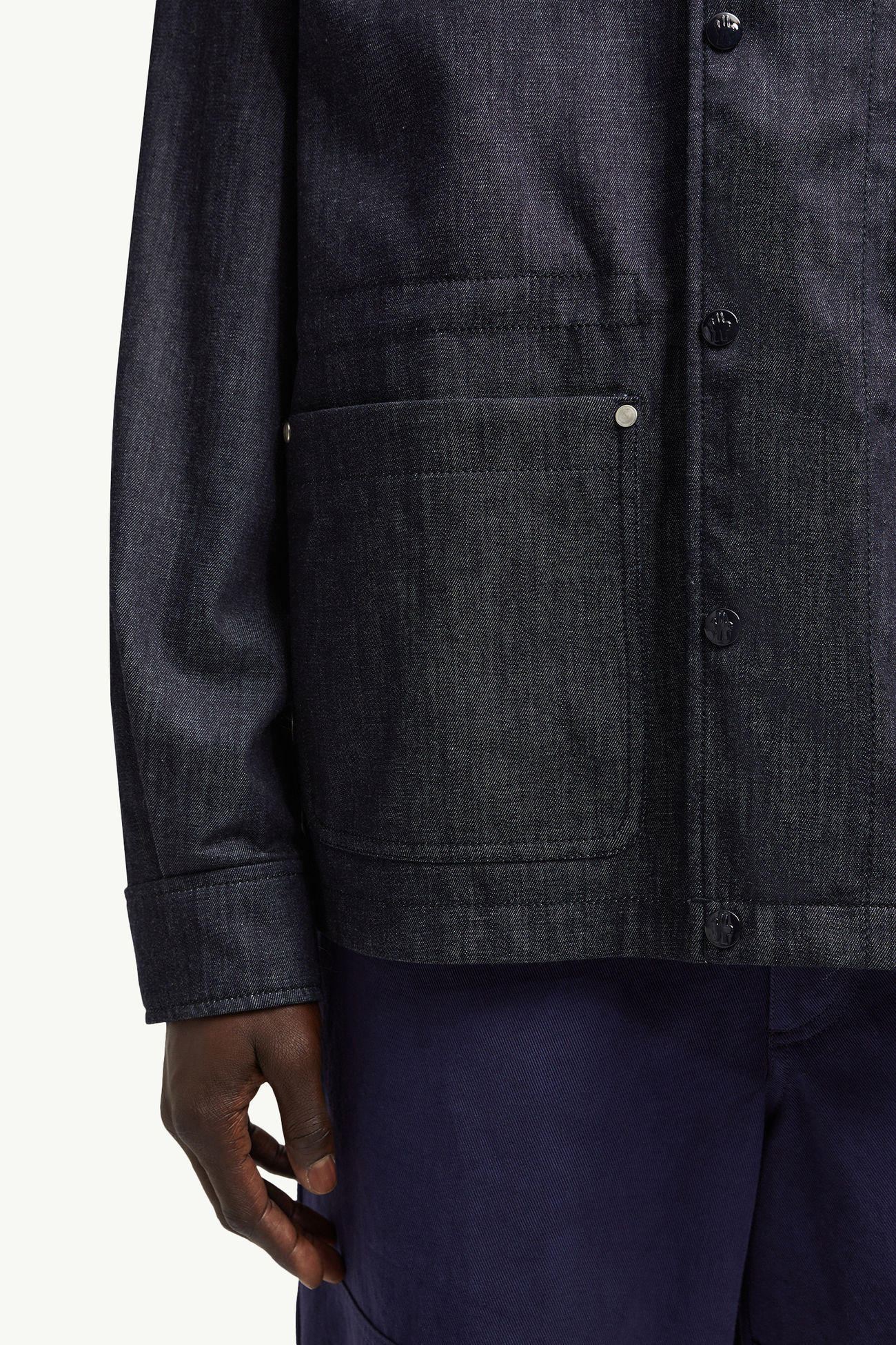 Chesery Denim Field Jacket Men Denim Blue Moncler 7